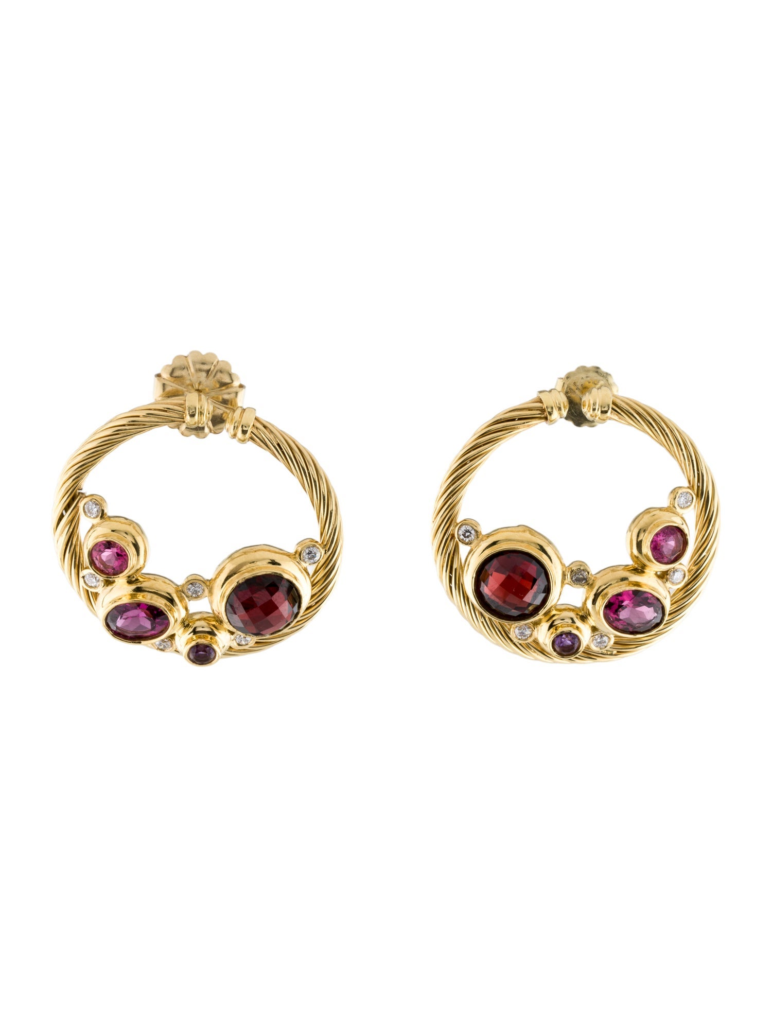 David Yurman 18K Multistone Mosaic Drop Earrings