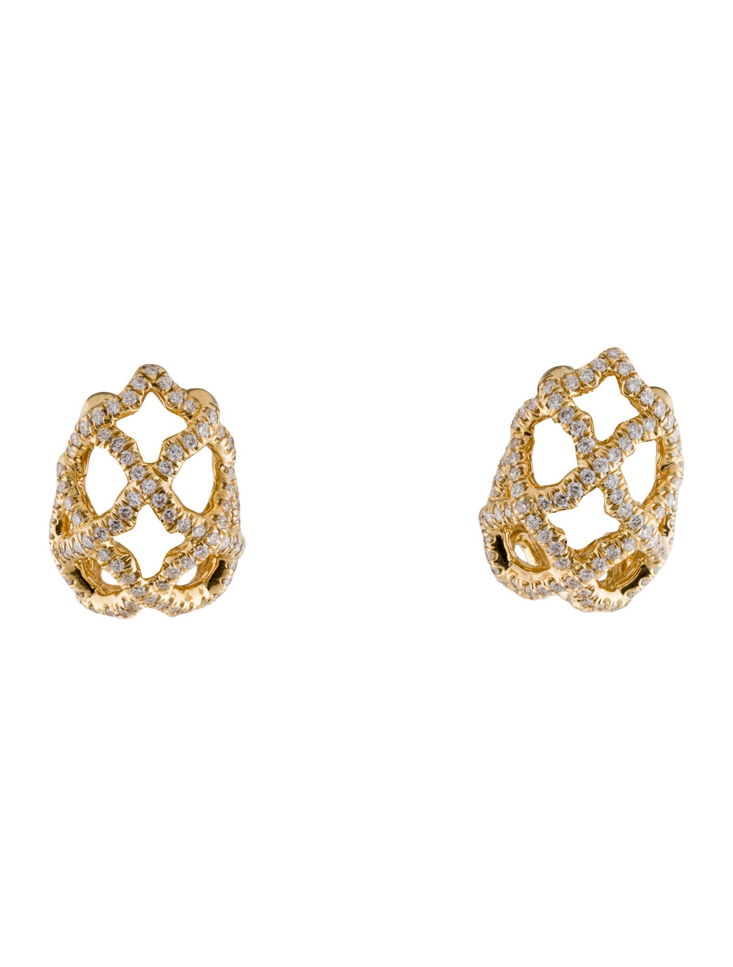 David Yurman 18K 1.15ctw Diamond Earclip Earrings
