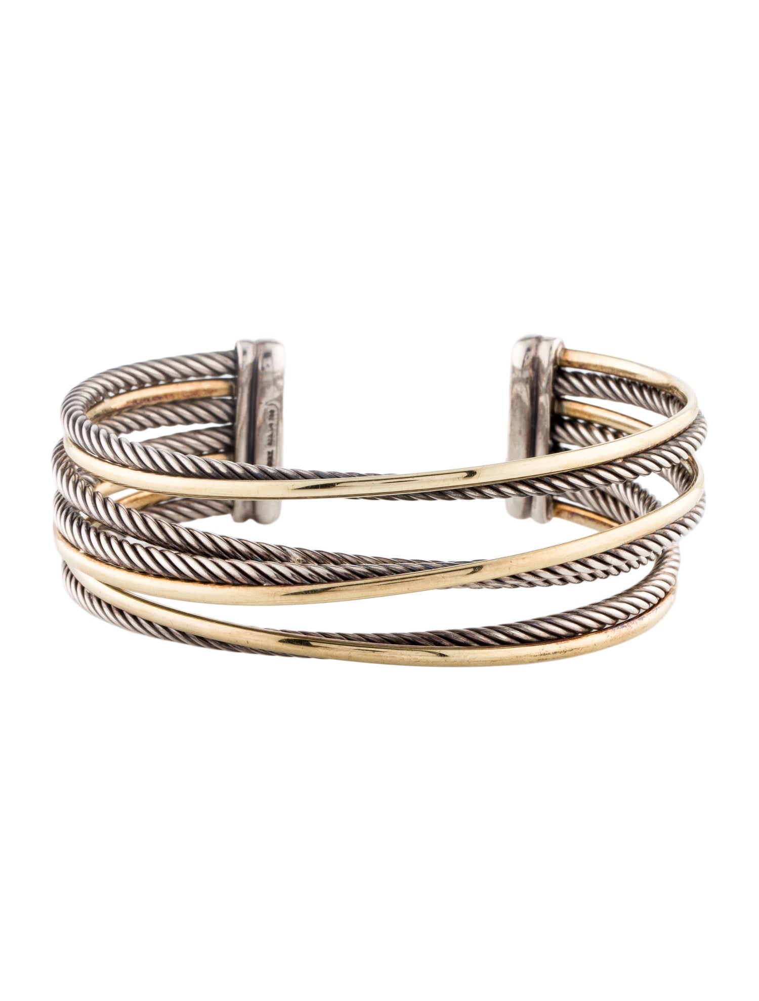 David Yurman Two-Tone Crossover Wide Cuff