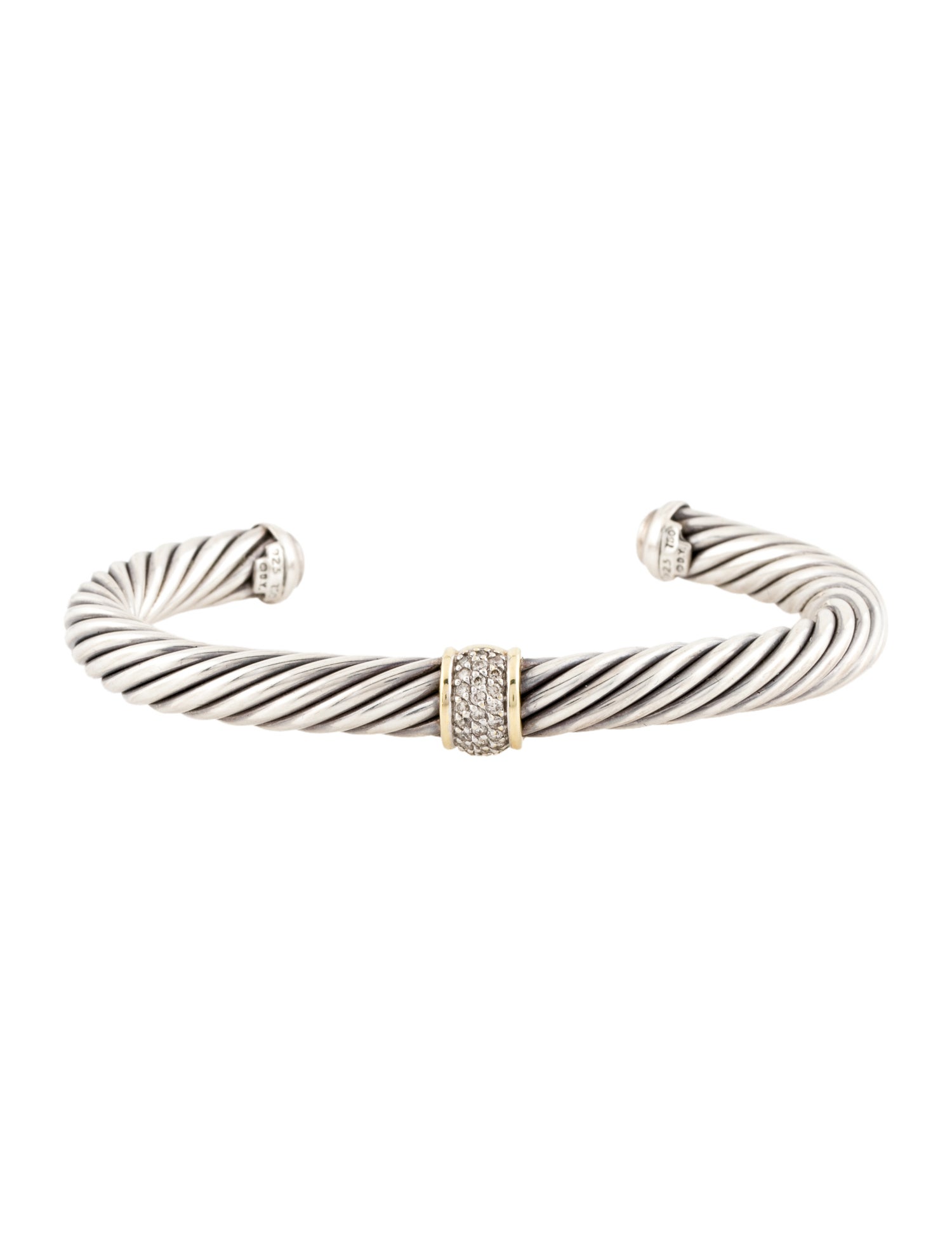 David Yurman Diamond Classic Cable Station Bracelet