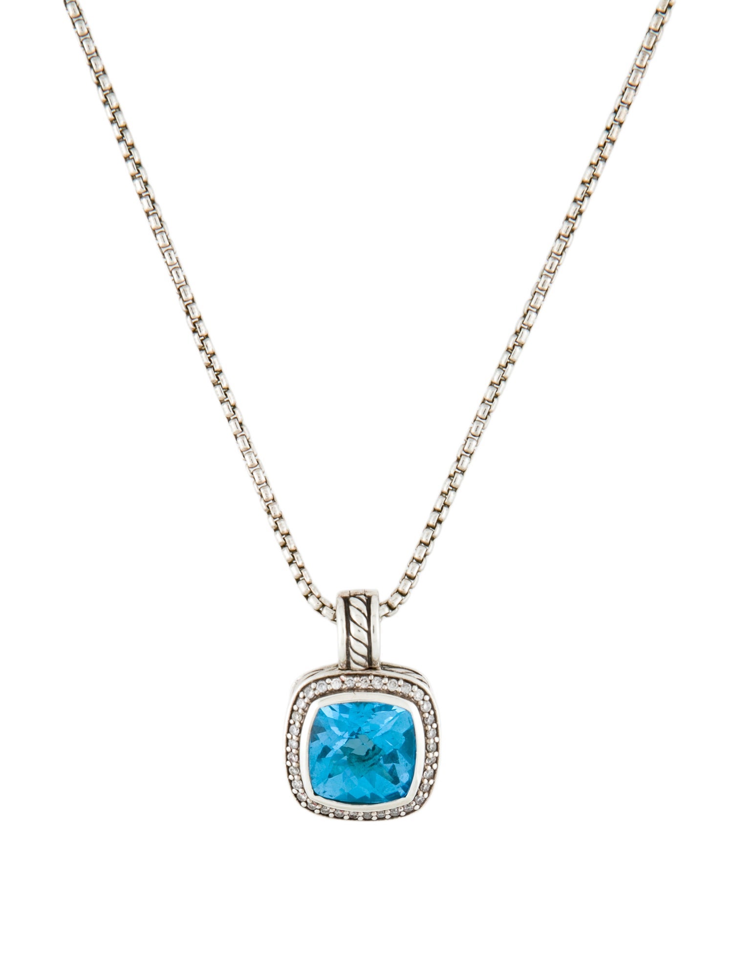 David Yurman Albion Topaz & Diamond Pendant Necklace