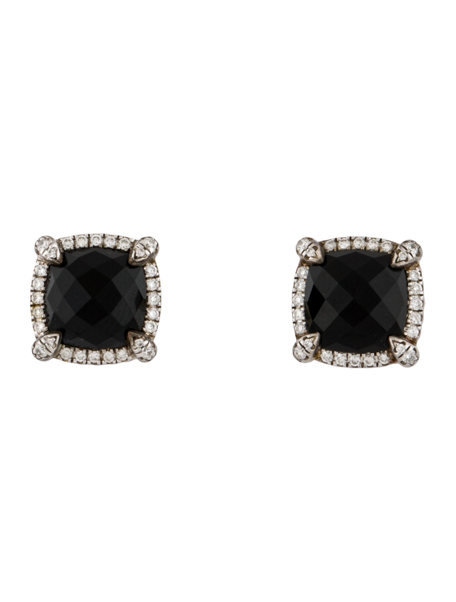David Yurman Onyx & Diamond Chatelaine® Pavé Bezel Stud Earrings