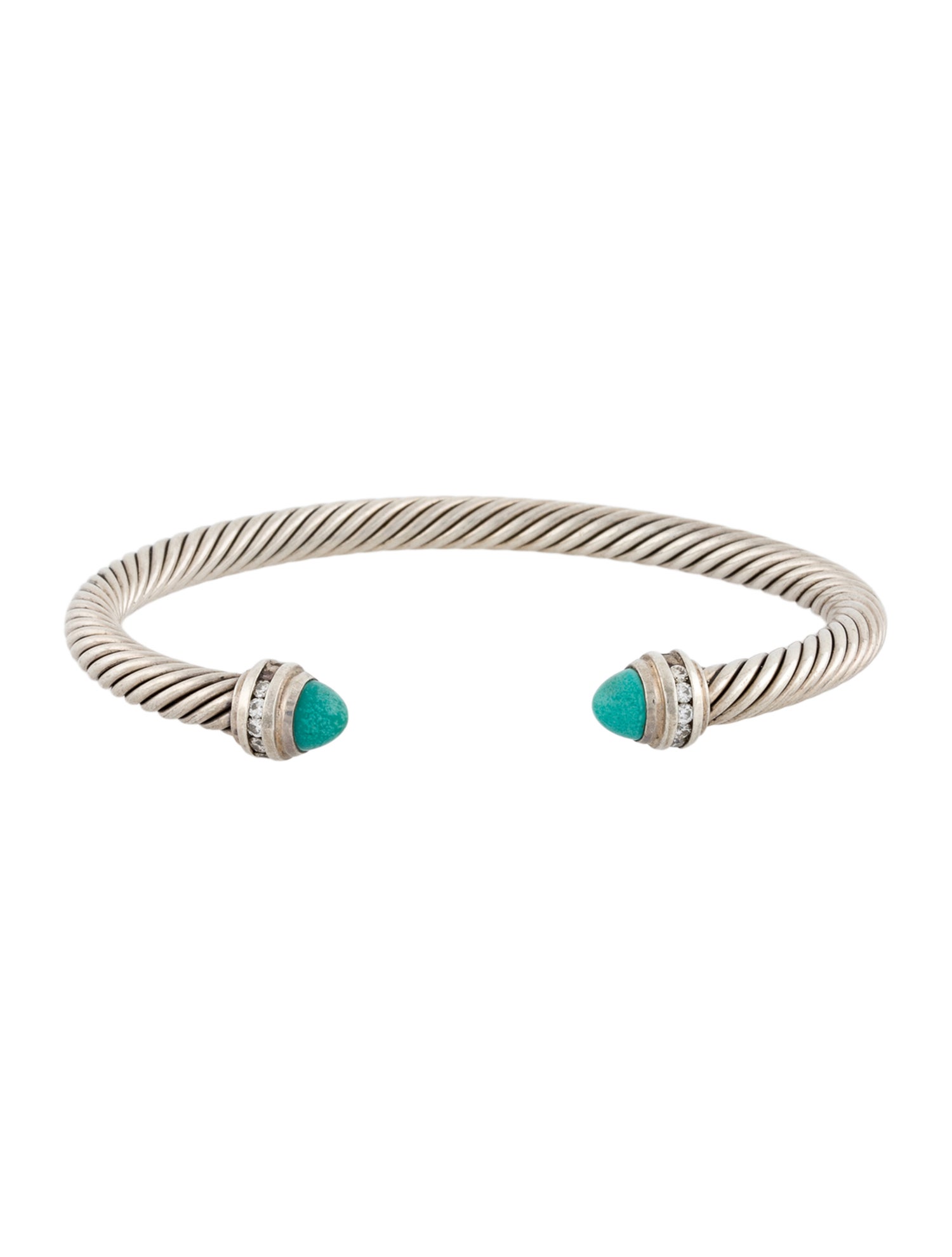 David Yurman Turquoise Classic Cable Cuff Bracelet