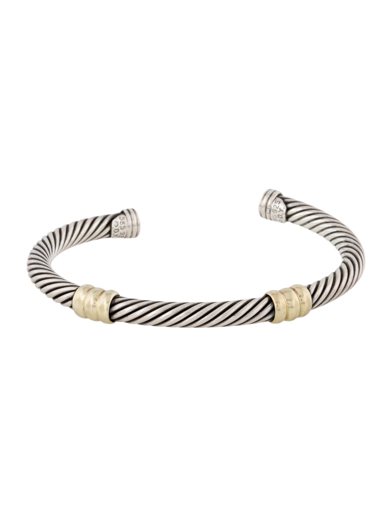 David Yurman Two-Tone Station Cable Cuff Bracelet