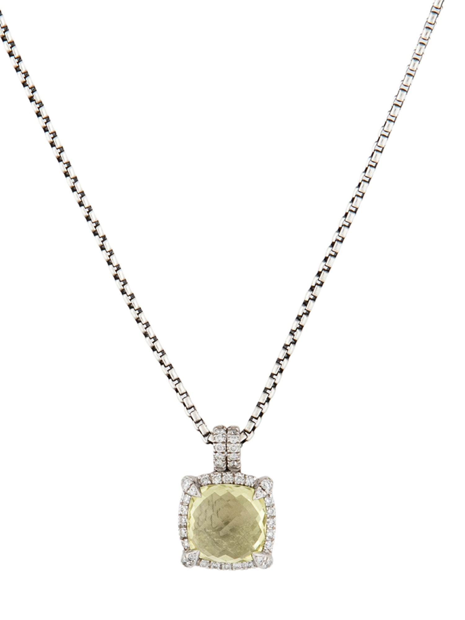 David Yurman Quartz & Diamond Chatelaine Pendant Necklace