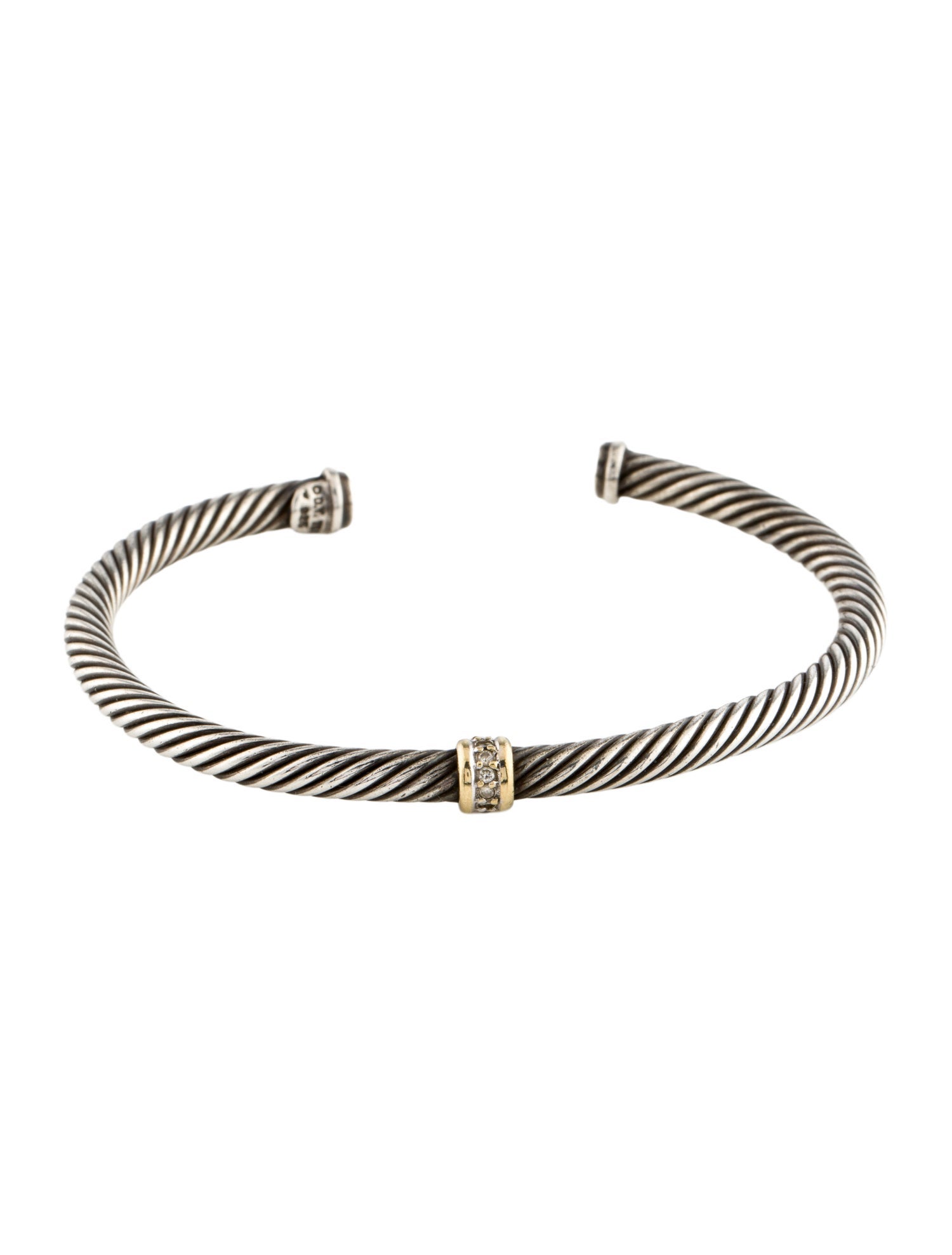 David Yurman Diamond Cable Station Bracelet