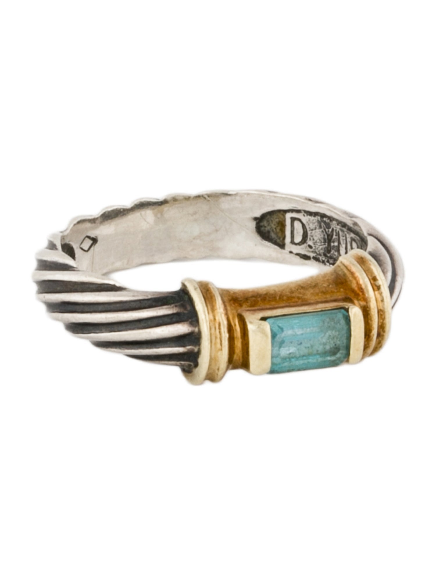 David Yurman Two-Tone Topaz Cable Cocktail Ring