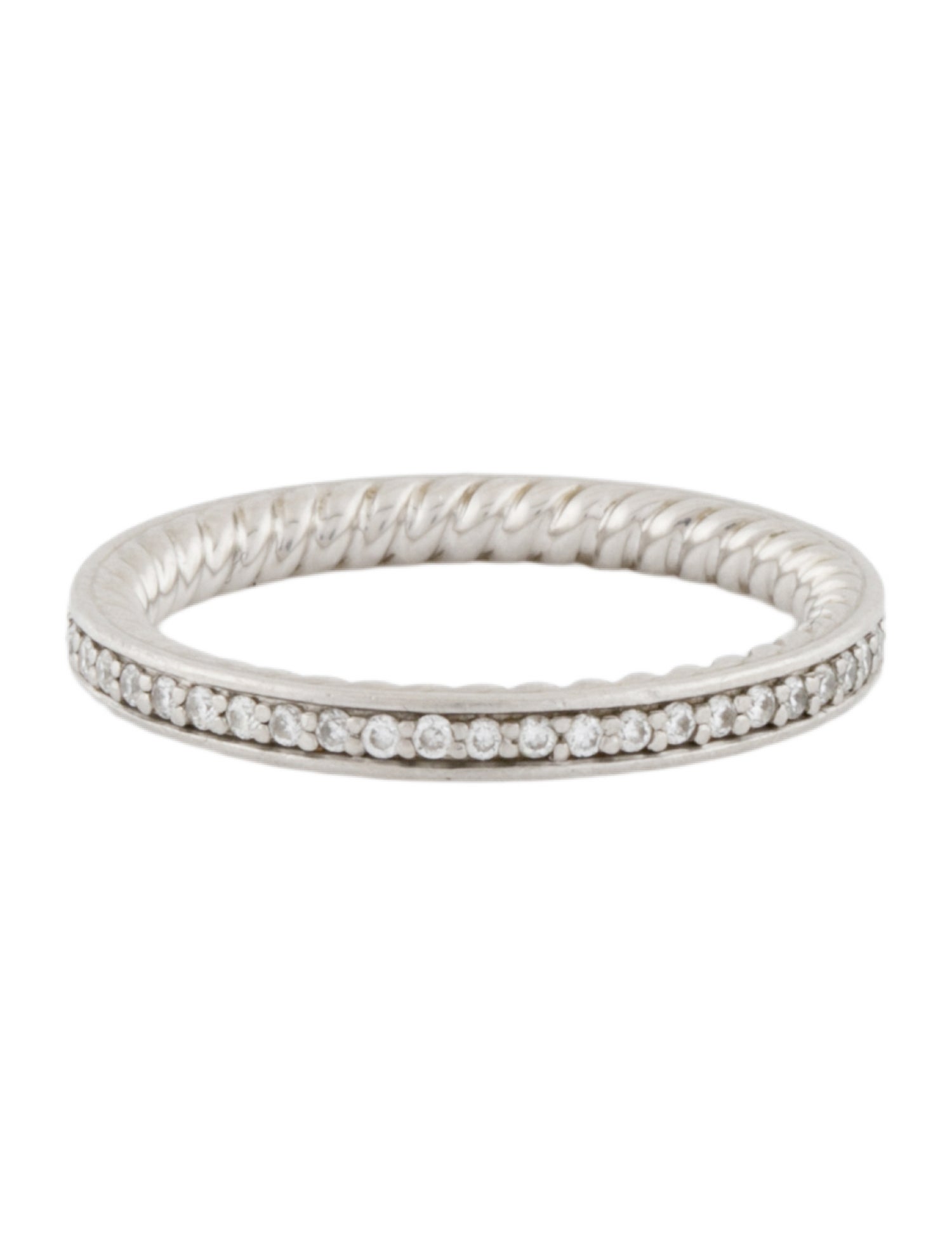 David Yurman Platinum Diamond DY Eden Band Ring