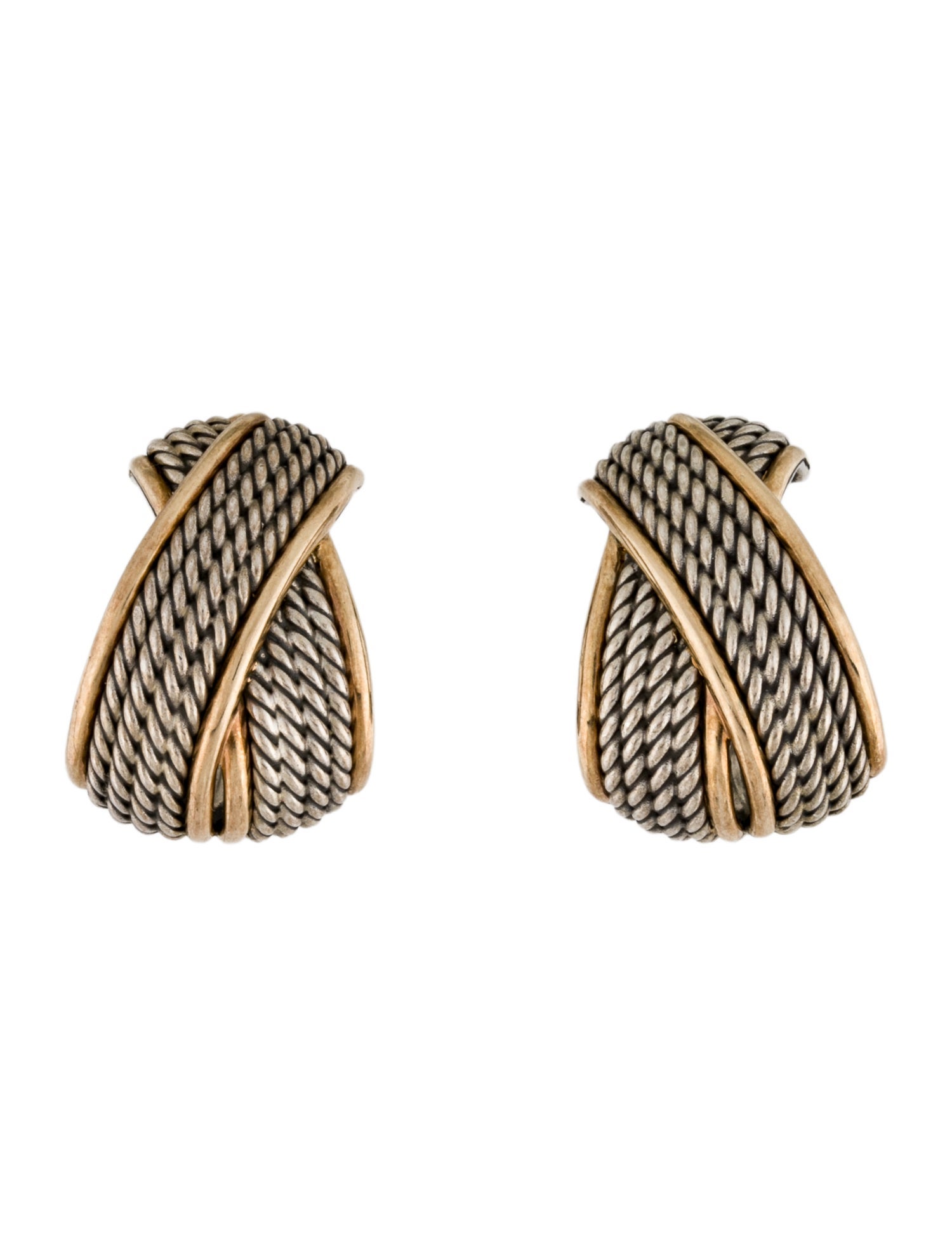David Yurman Two-Tone Origami Shrimp Earclips