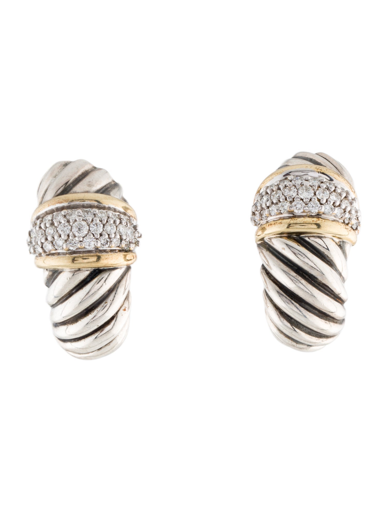 David Yurman Vintage Diamond Shrimp Earclips