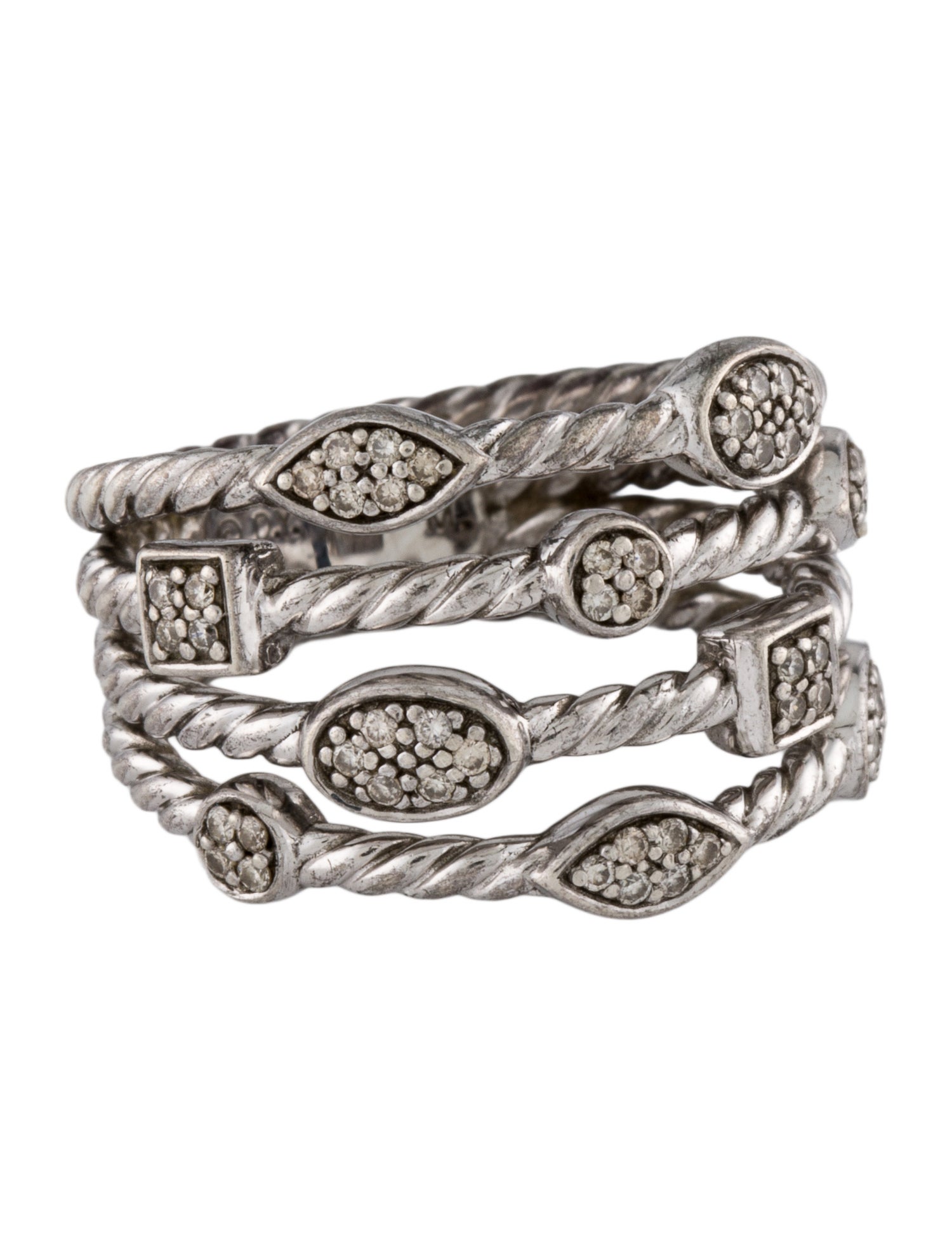 David Yurman Diamond Four-Row Confetti Ring