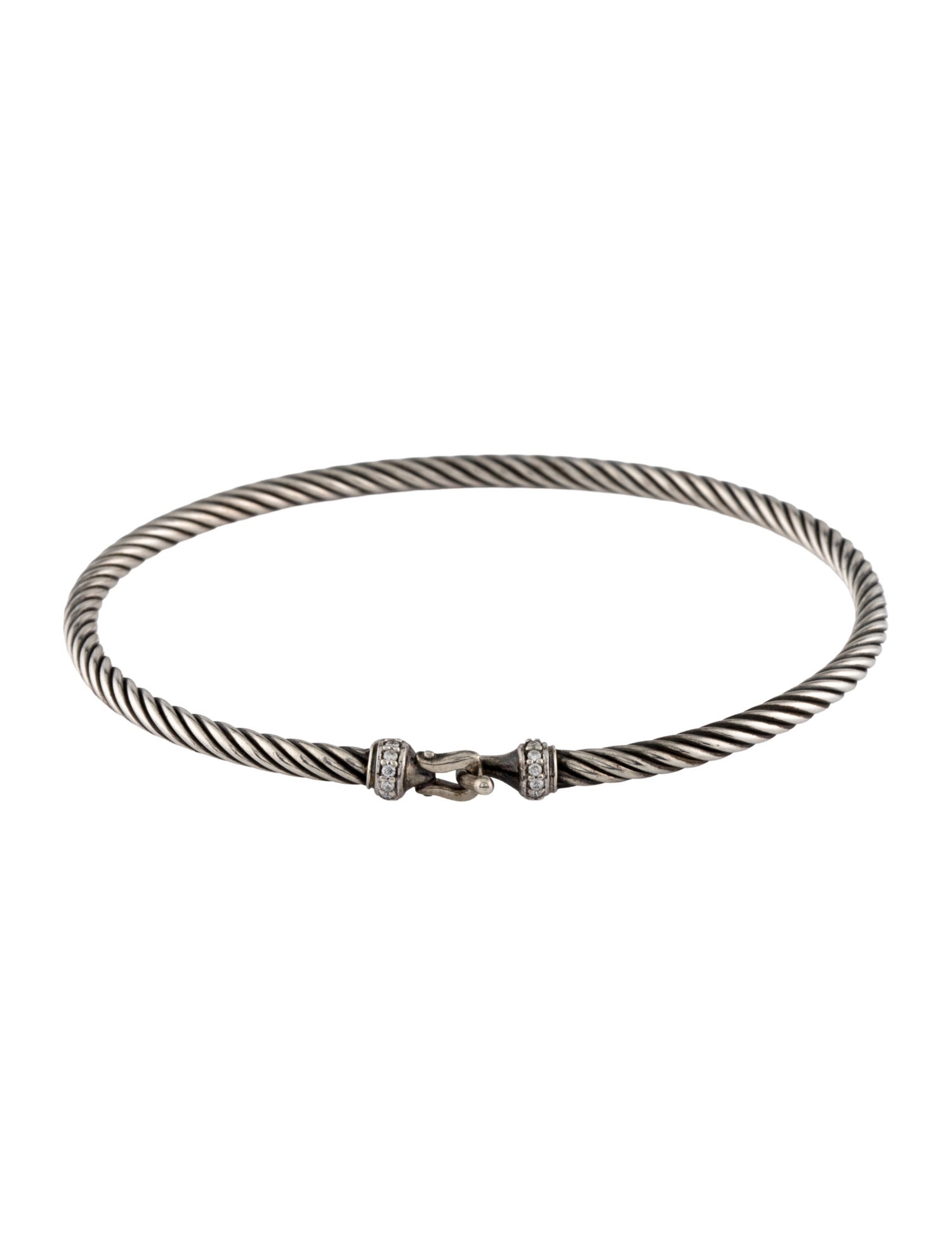 David Yurman Diamond Buckle Classic Cable Bracelet