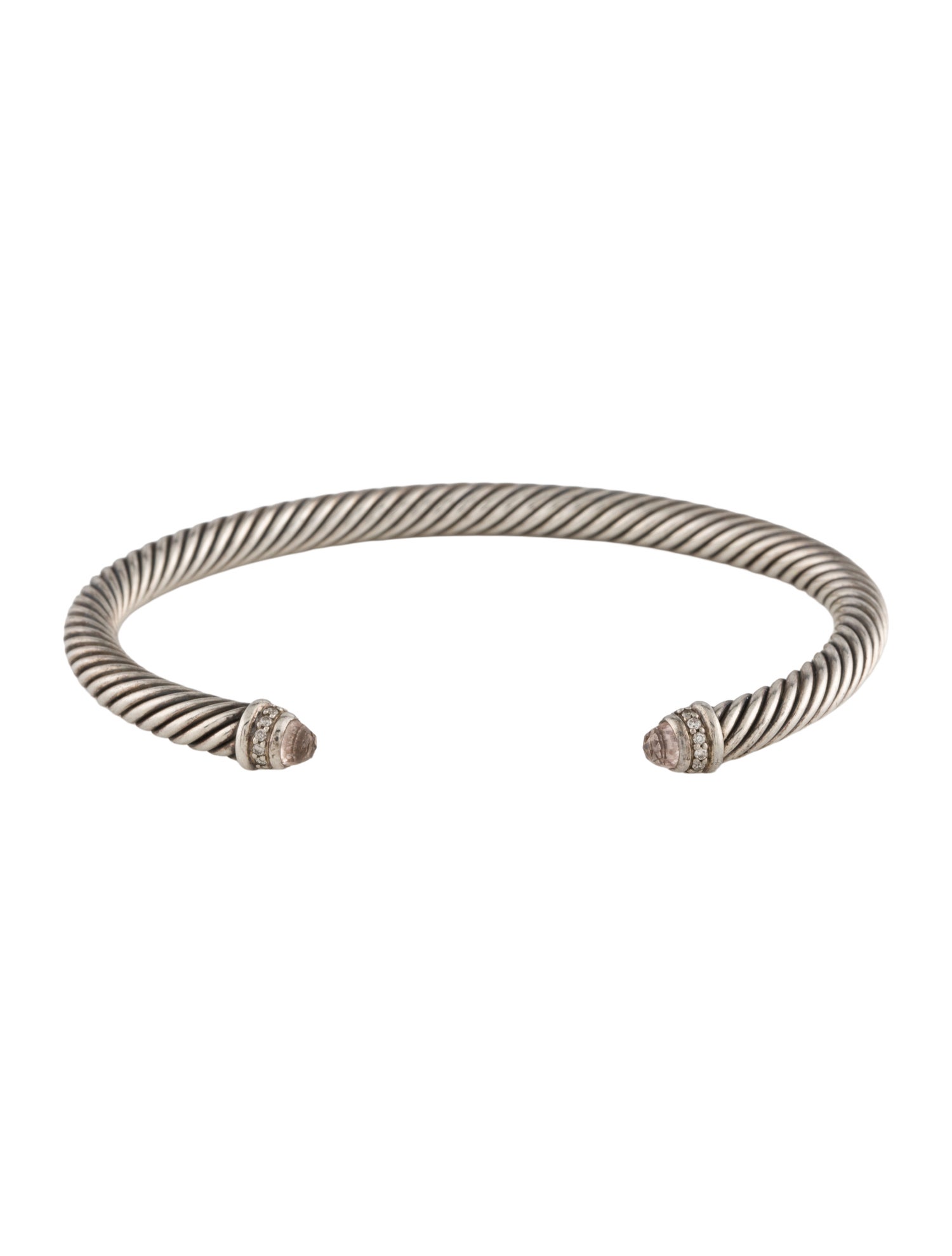 David Yurman Morganite & Diamond Classic Cable Bracelet