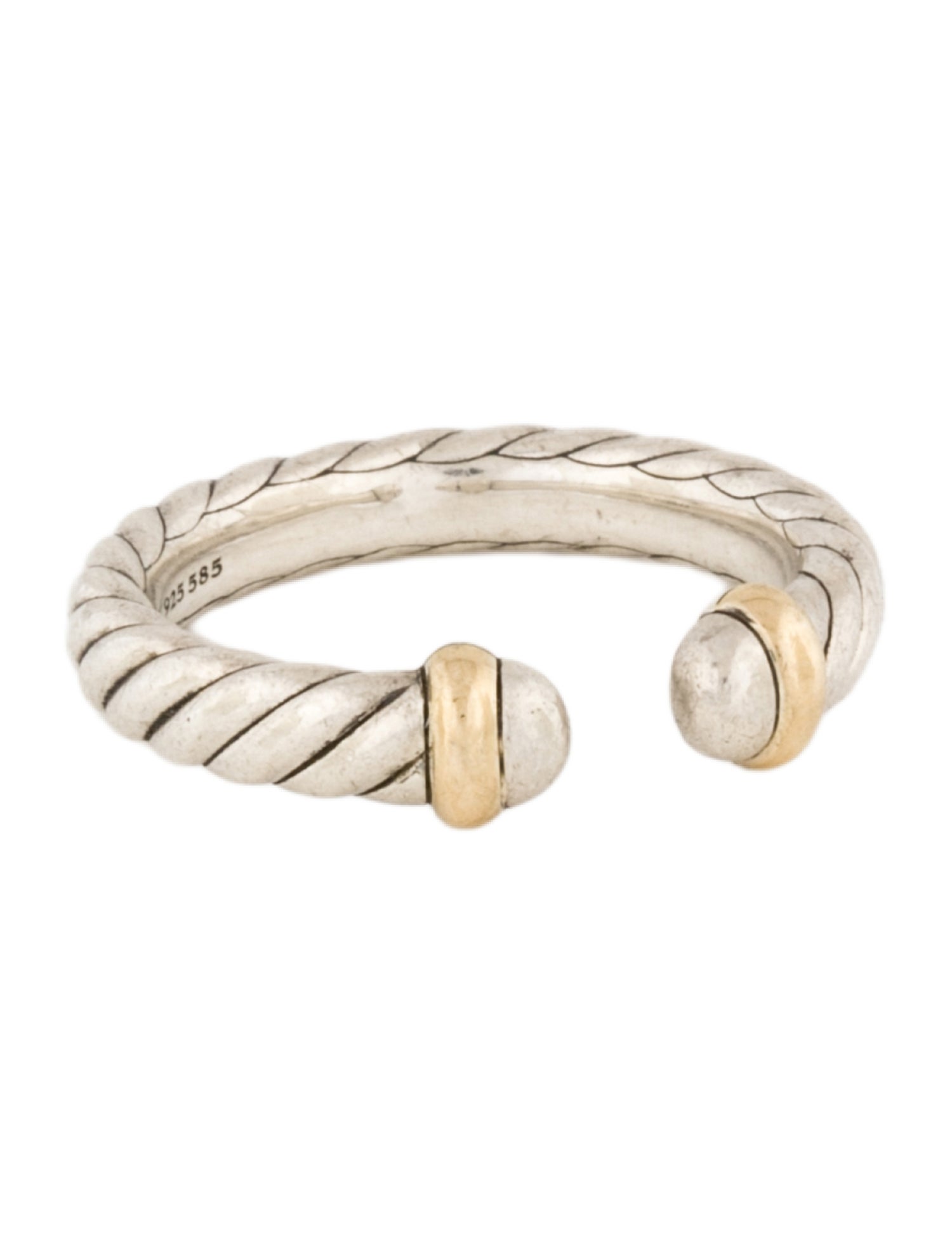 David Yurman Two-Tone Petite Cable Open Ring