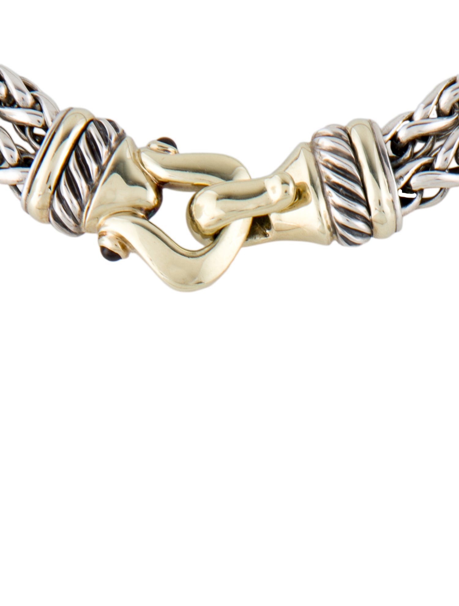 David Yurman Garnet Buckle Wheat Chain Double Strand Necklace