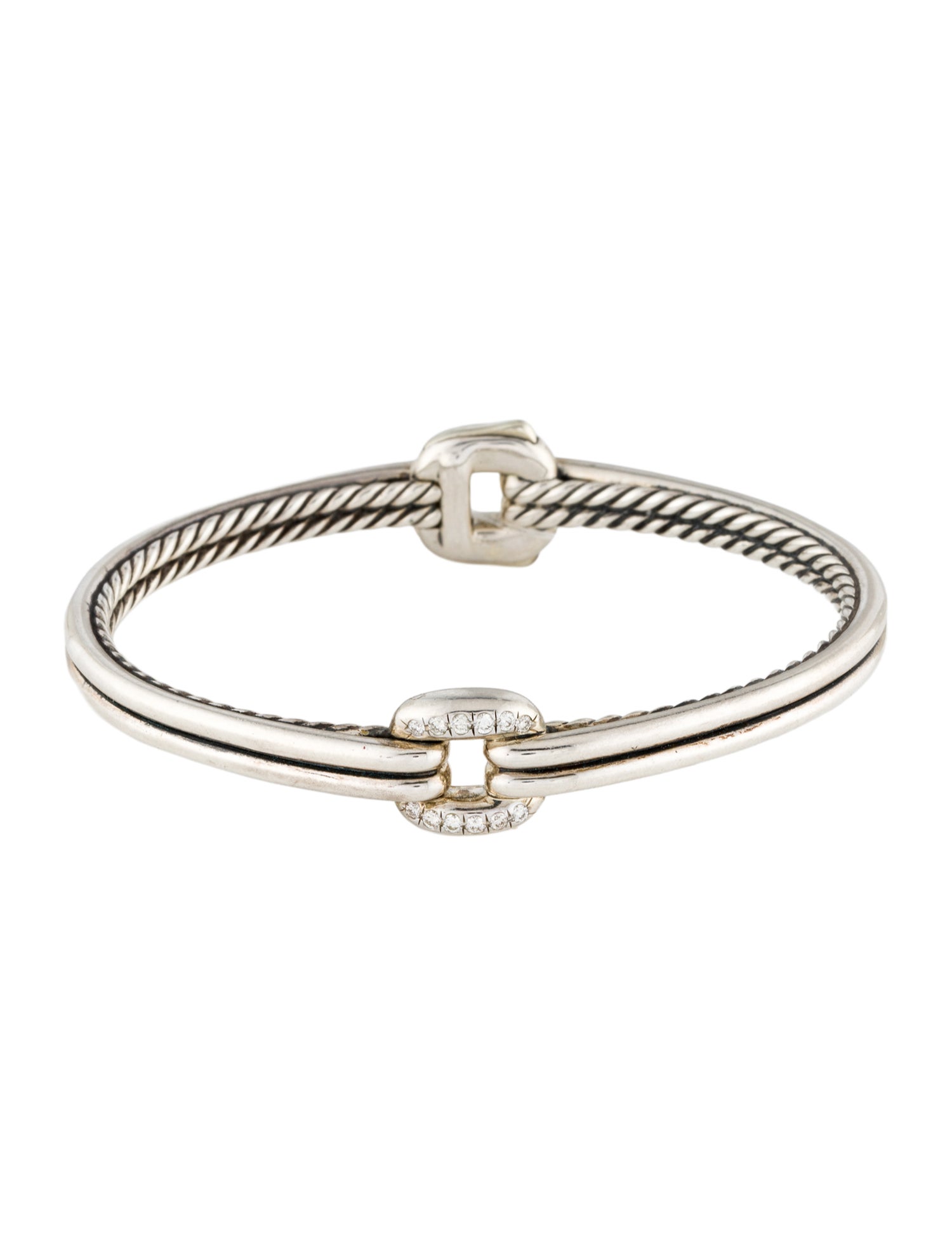 David Yurman Diamond Thoroughbred Center Link Bracelet