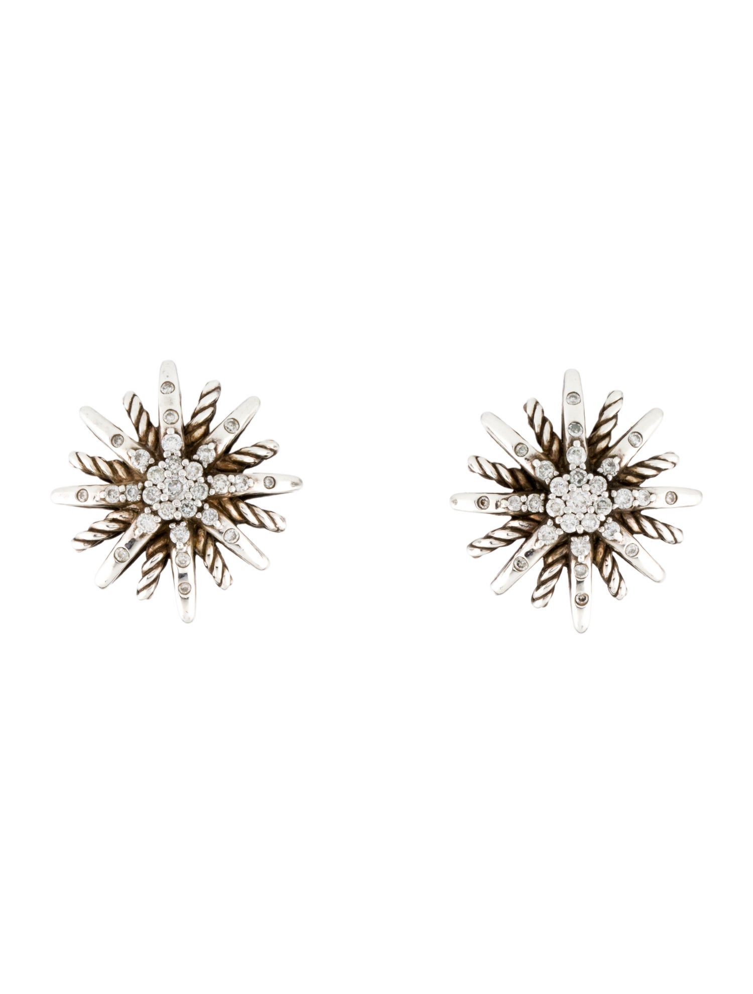 David Yurman Diamond Small Starburst Stud Earrings