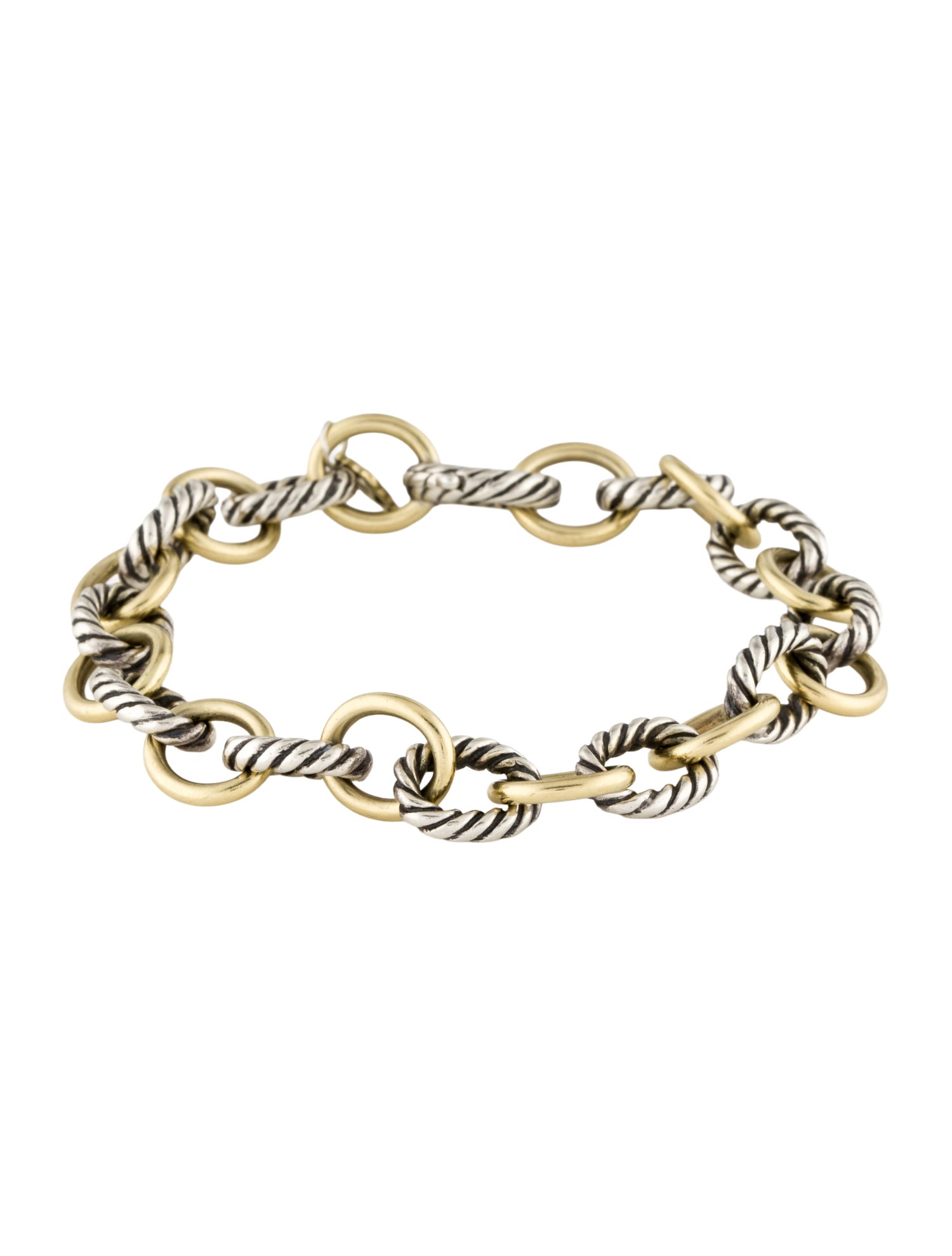 David Yurman Two-Tone Oval Link Chain Collectibles Bracelet