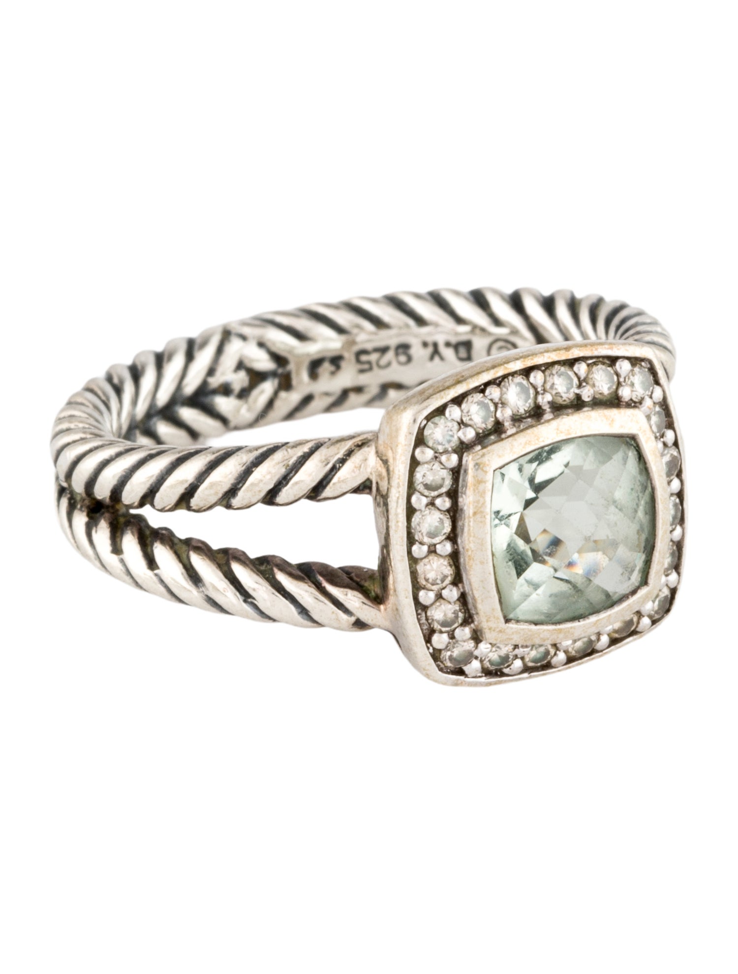 David Yurman Prasiolite & Diamond Petite Albion® Ring