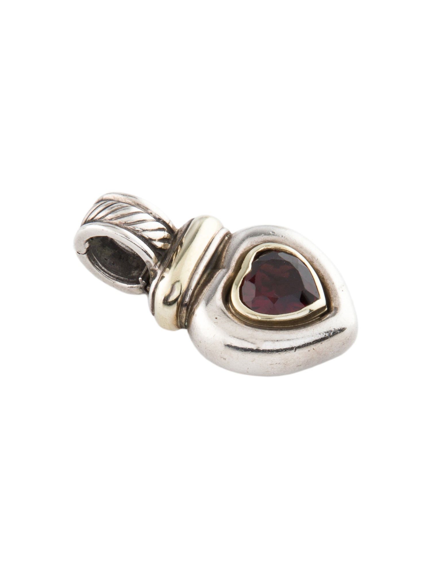 David Yurman Garnet Cable Heart Enhancer Pendant