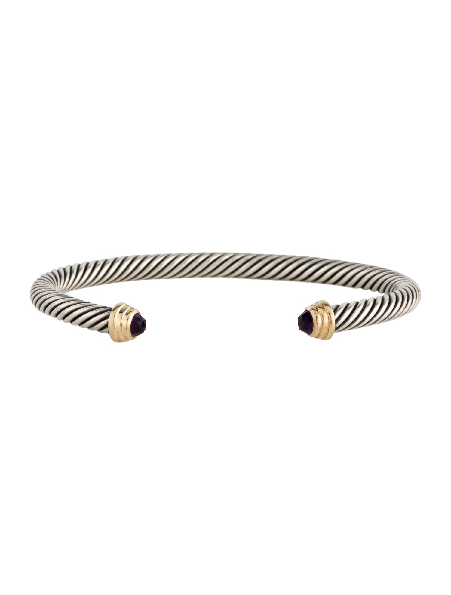 David Yurman Amethyst Cable Teen Cuff Bracelet