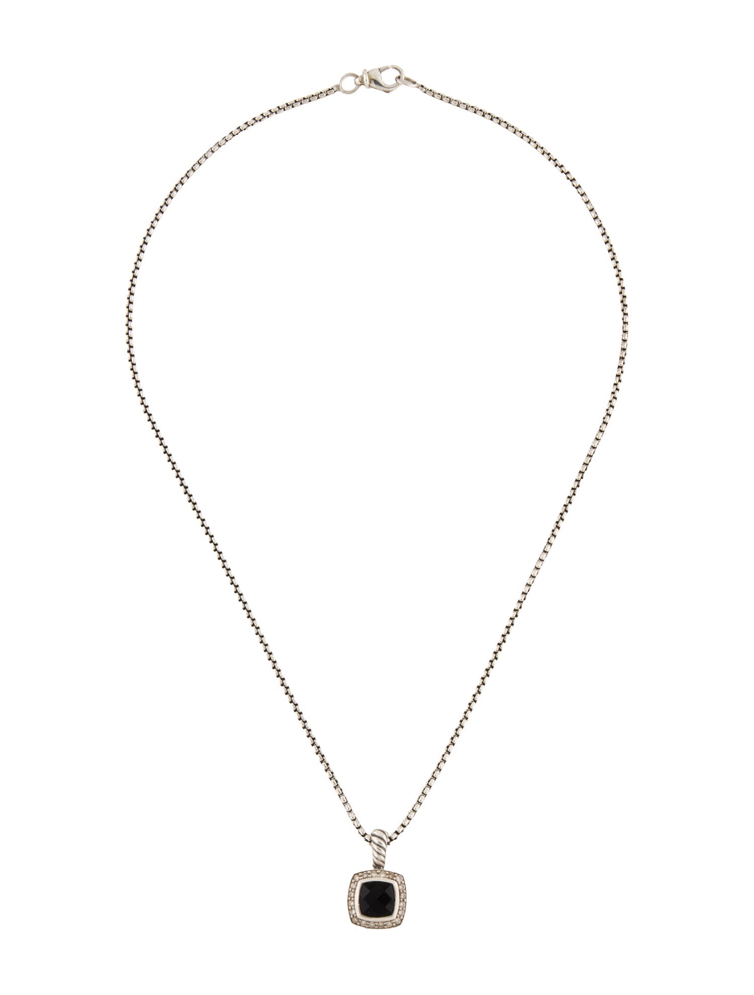 David Yurman Onyx & Diamond Petite Albion® Pendant Necklace