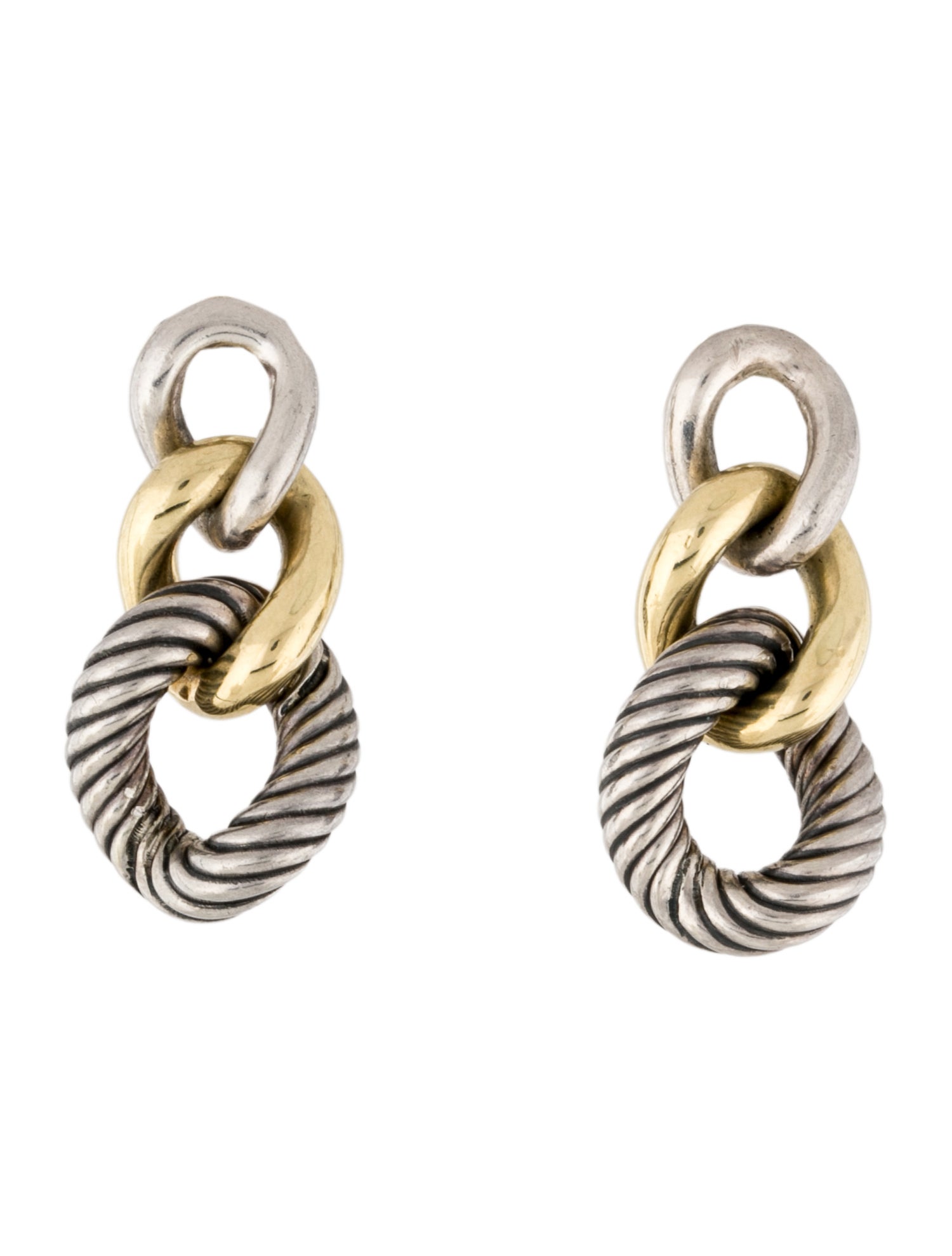 David Yurman Two-Tone Belmont Drop Earrings