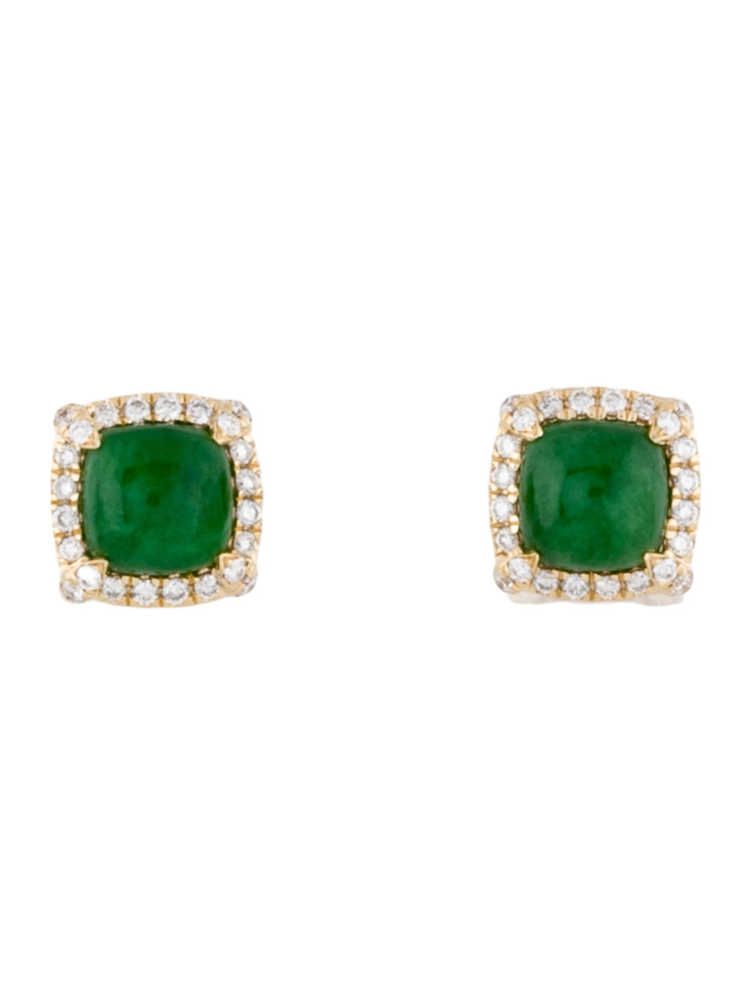 David Yurman 18K Jadeite & Diamond Petite Chatelaine® Pavé Bezel Stud Earrings