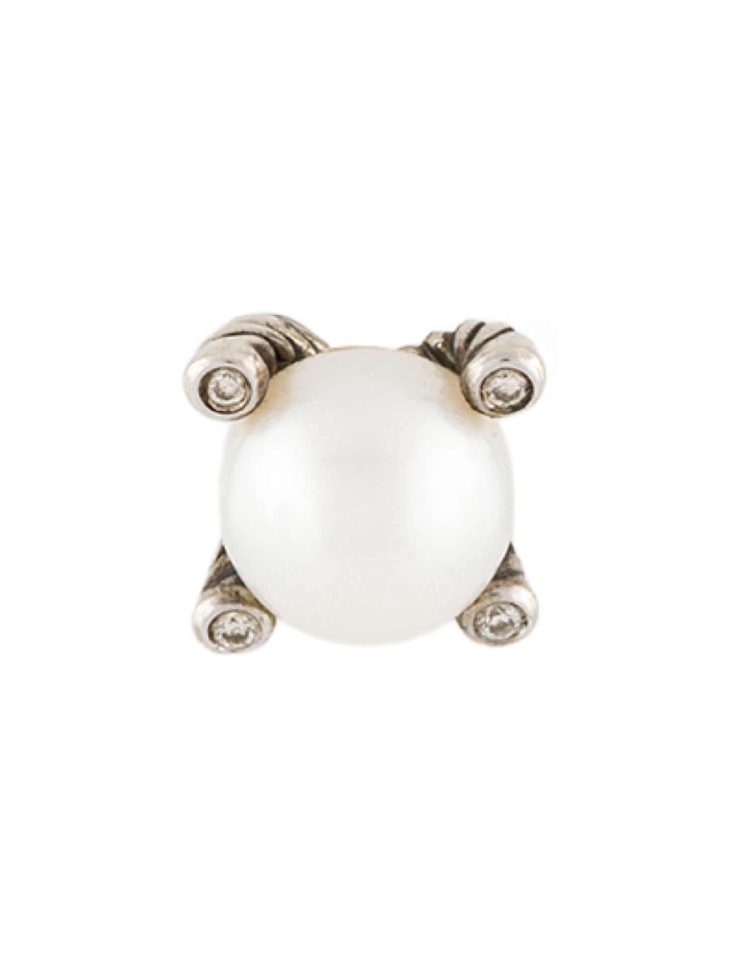 David Yurman Pearl & Diamond Stud Earring