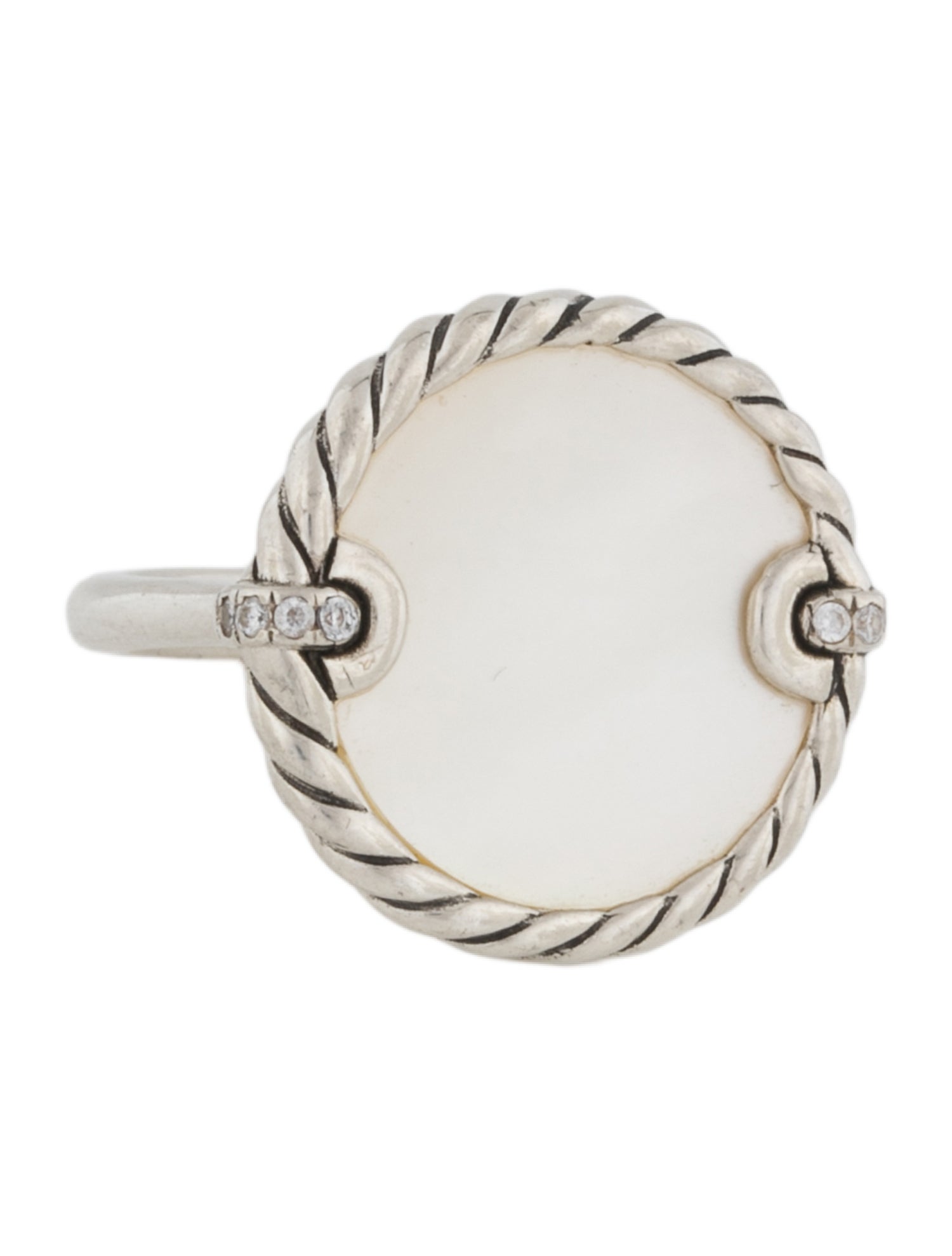 David Yurman Mother Of Pearl & Diamond Elements® Ring
