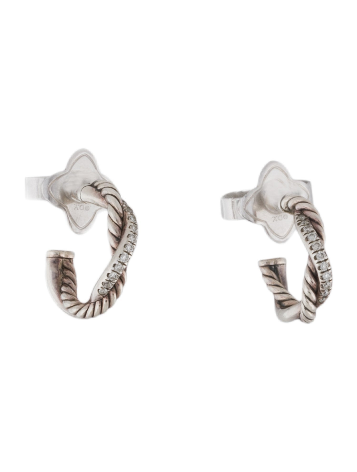 David Yurman Diamond Petite Pave Infinity Huggie Earrings