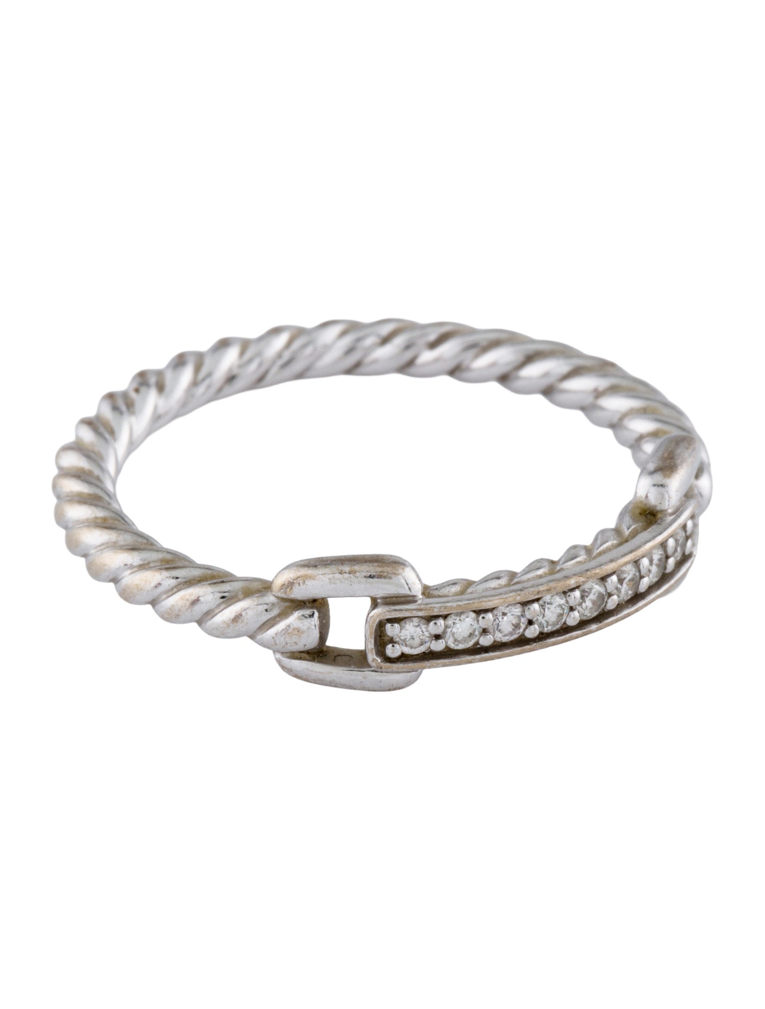 David Yurman 18K Diamond Bar Cable Band