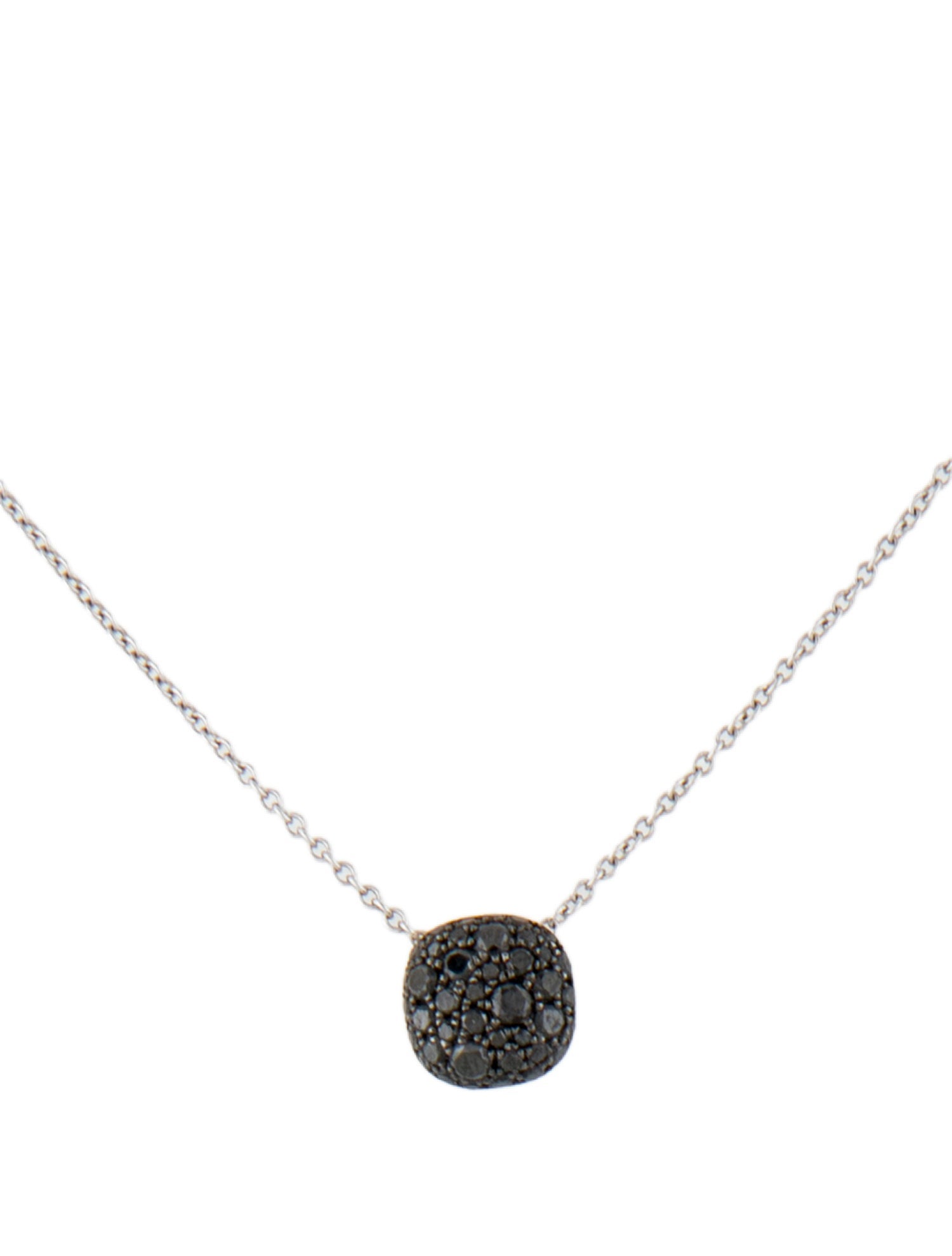 David Yurman 18K Diamond Cushion Pendant Necklace