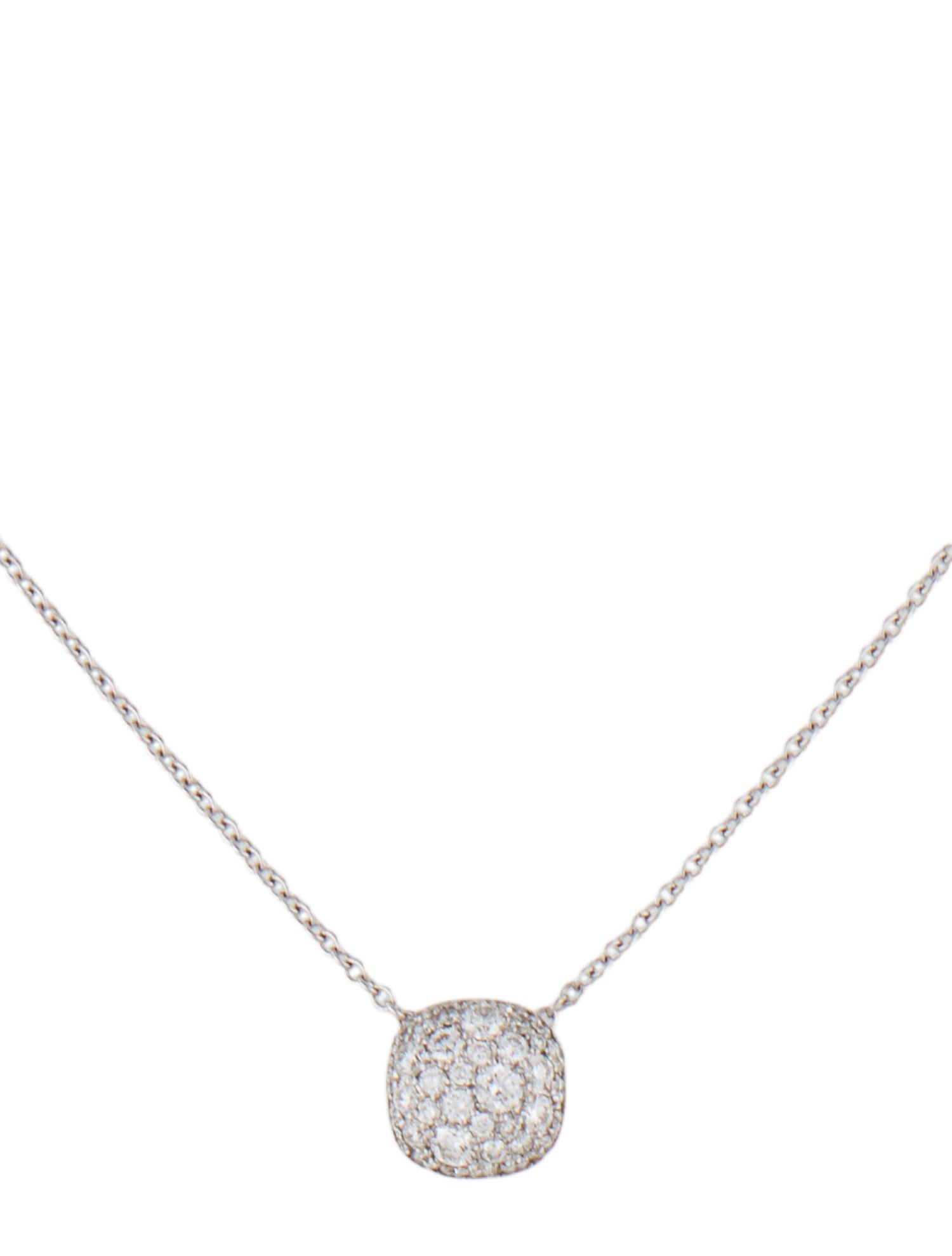 David Yurman 18K Diamond Cushion Pendant Necklace