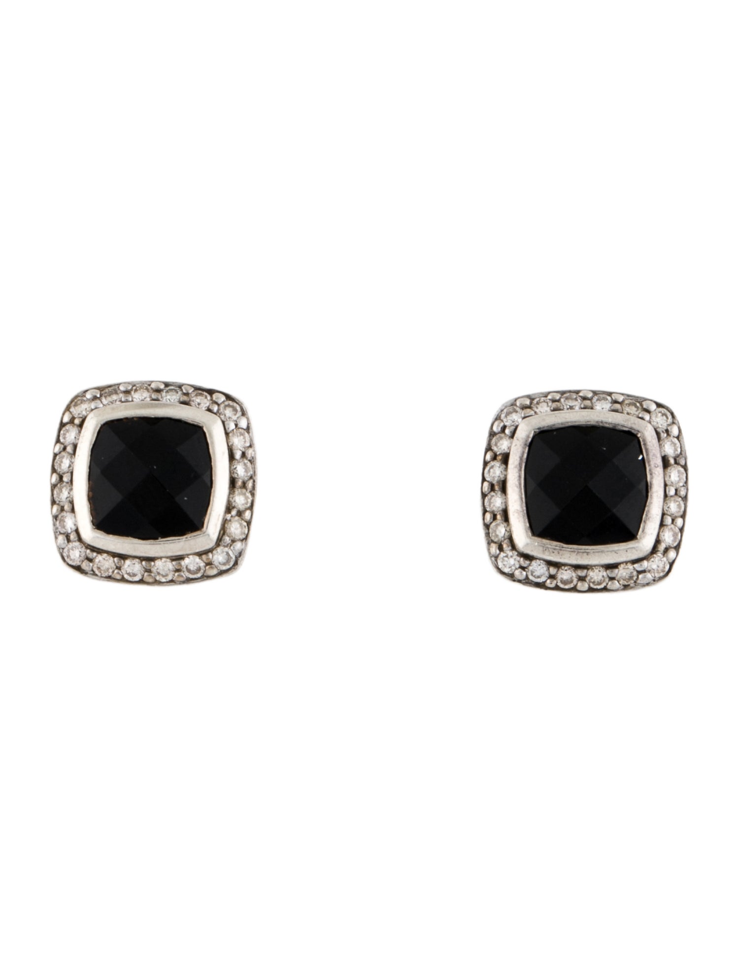 David Yurman Onyx & Diamond Albion Stud Earrings