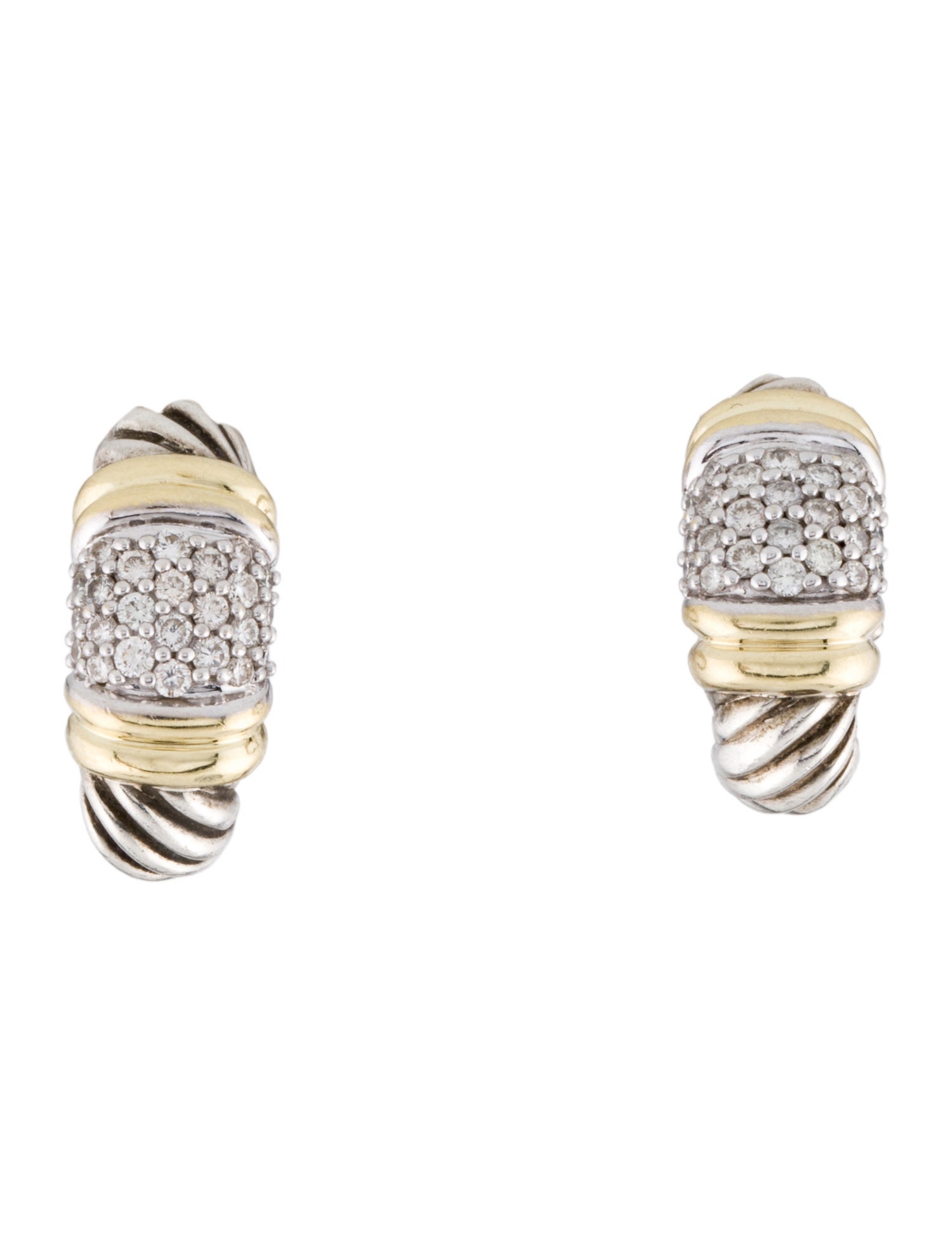 David Yurman Diamond Shrimp Earclip Earrings