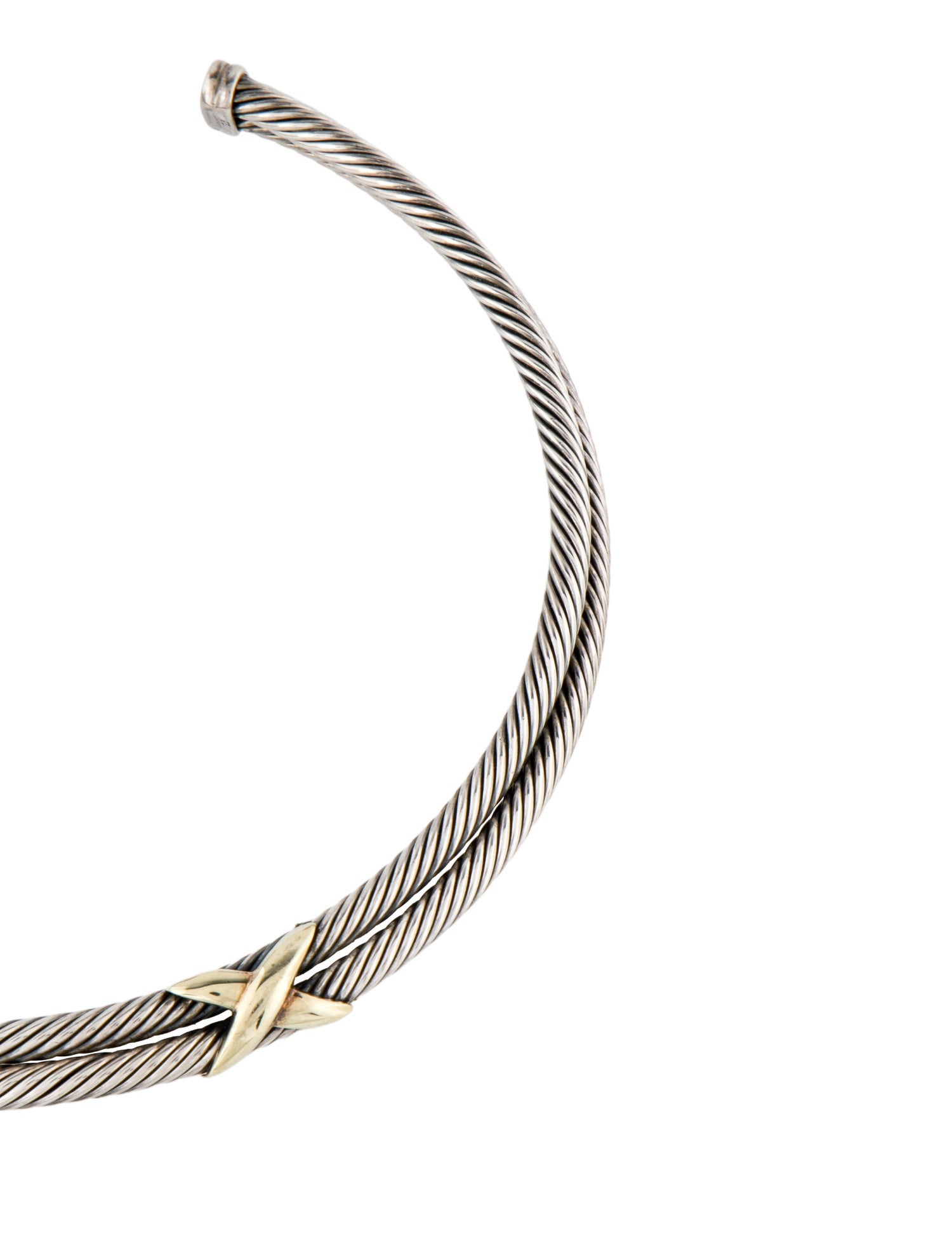David Yurman Two-Tone Double Row X Station Cable Necklace
