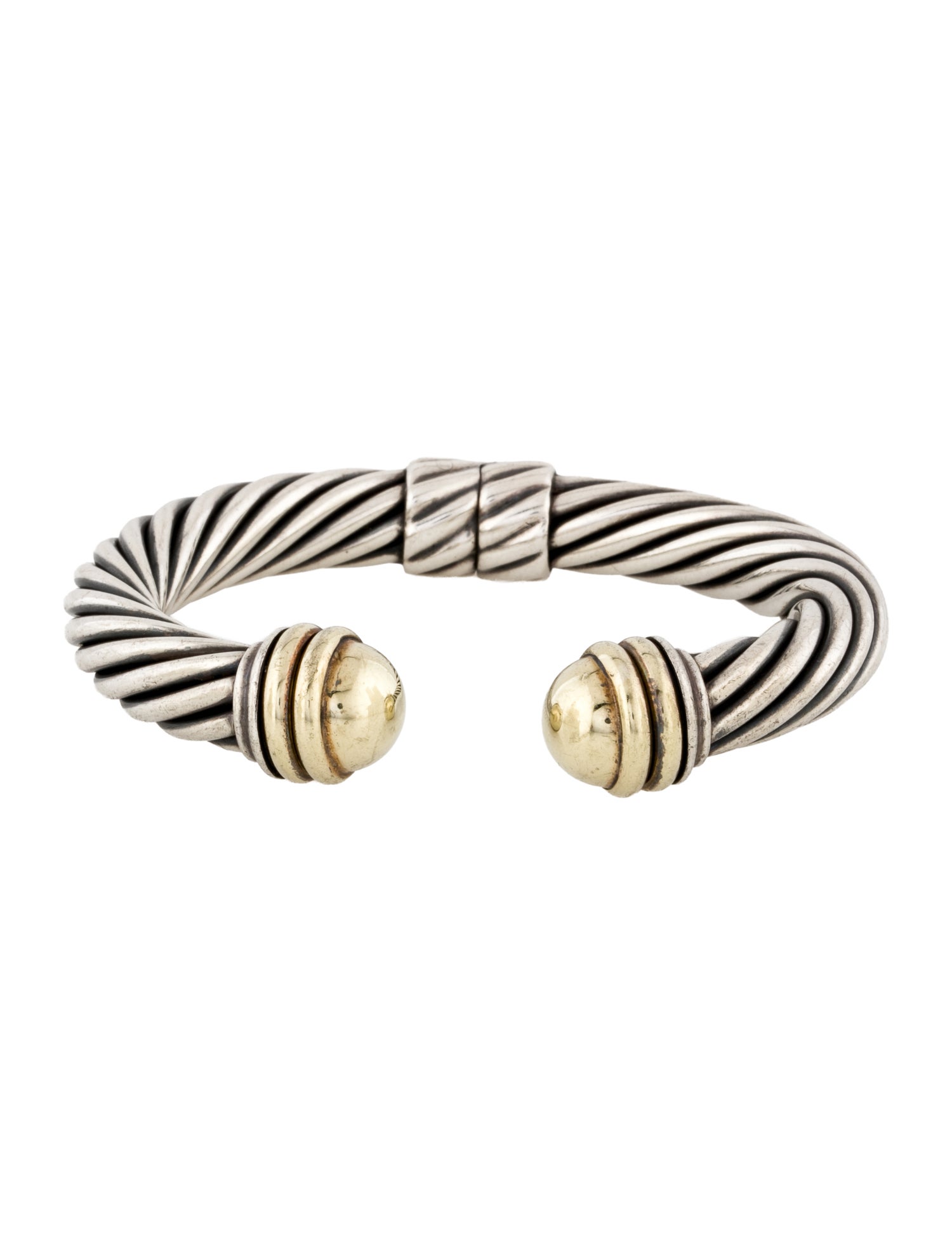 David Yurman Two-Tone Dome Cable Hinged Cuff