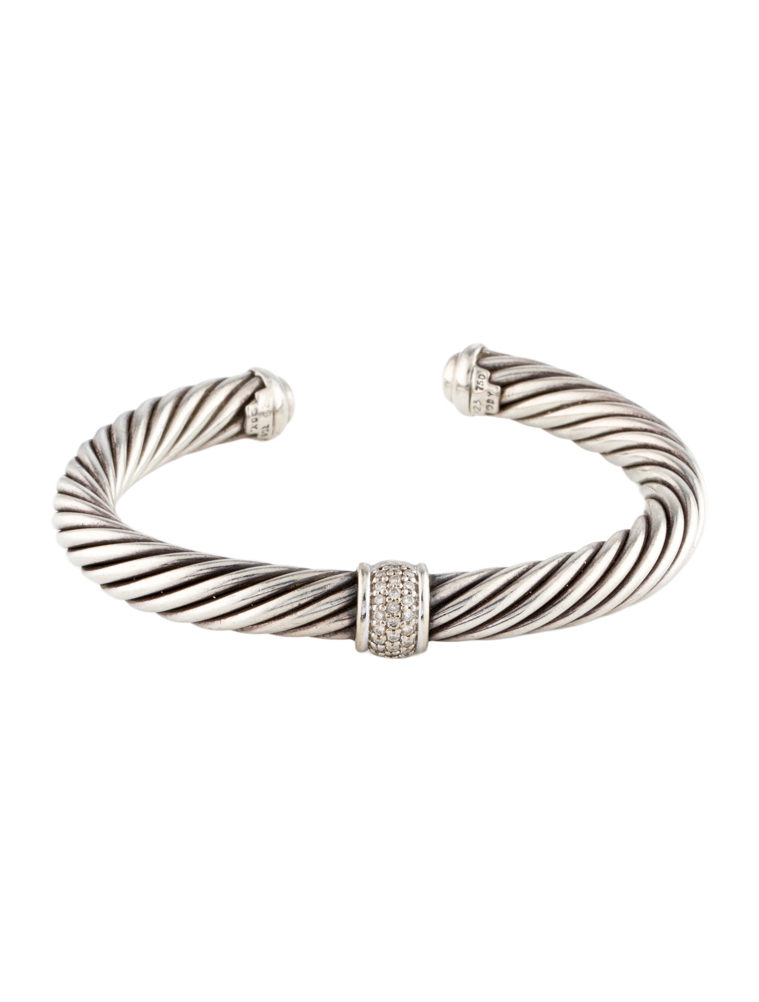 David Yurman Diamond Station Cuff Bracelet