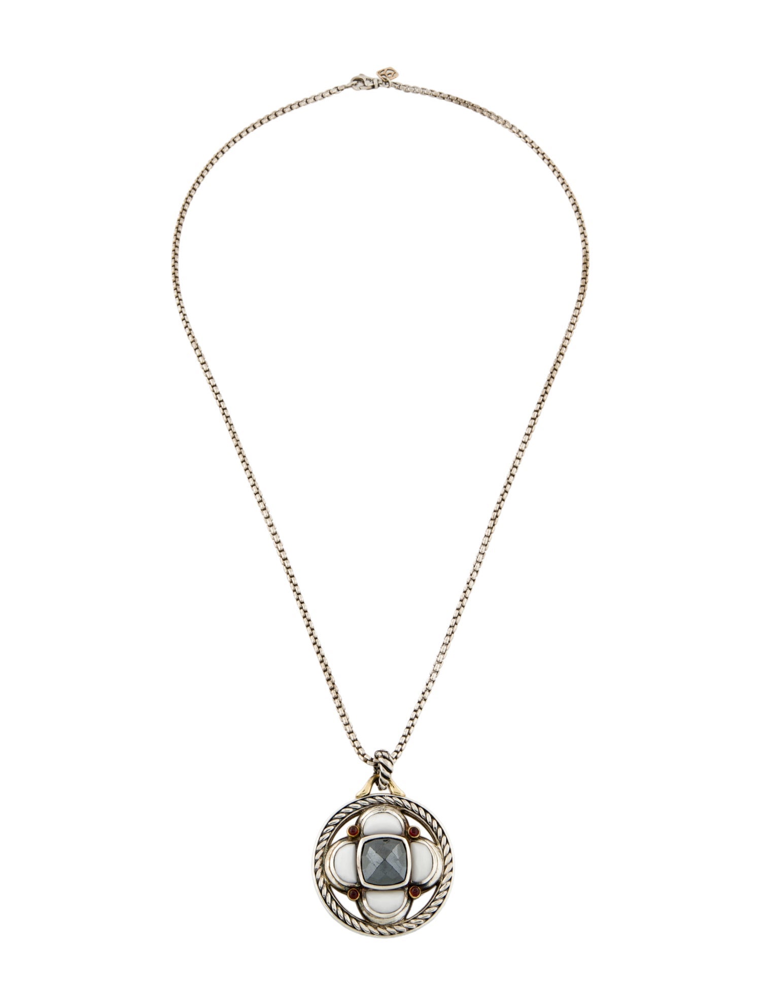 David Yurman Multistone Large Half-Moon Renaissance Pendant Necklace