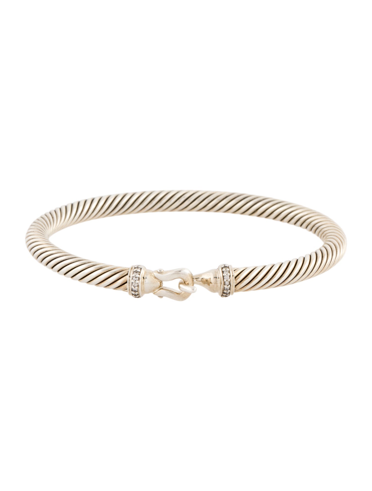 David Yurman Diamond Buckle Classic Cable Bracelet, 5mm