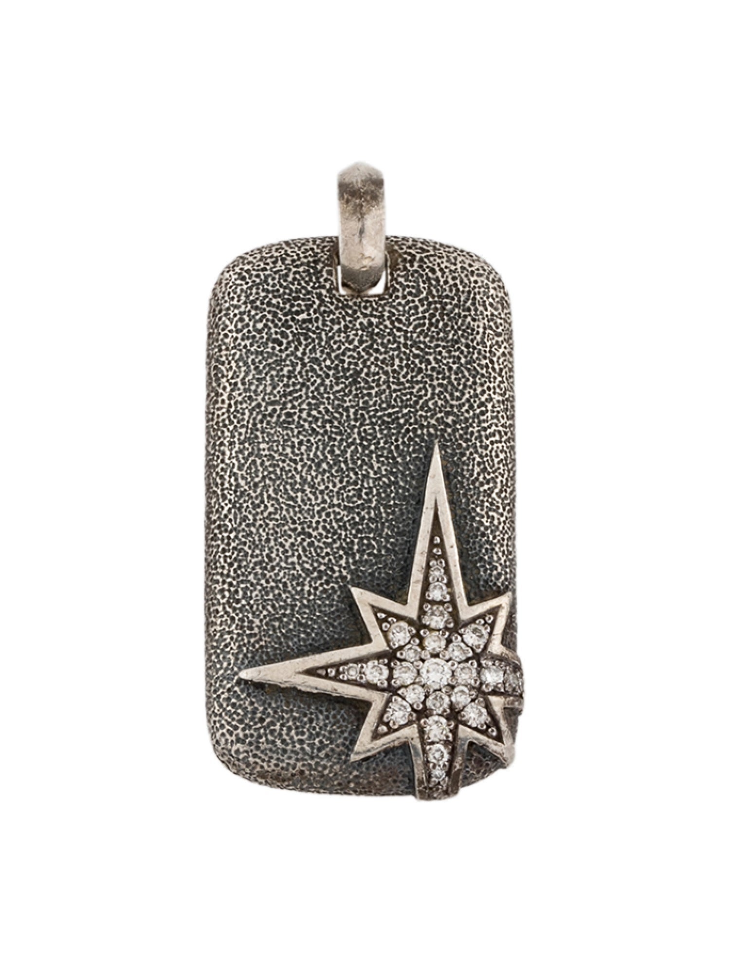 David Yurman Diamond North Star Dog Tag Pendant