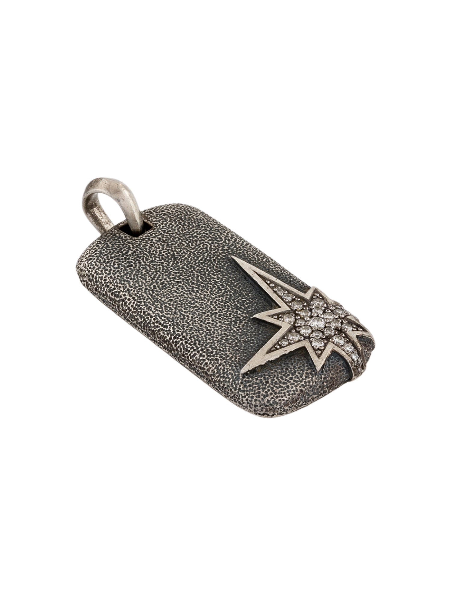 David Yurman Diamond North Star Dog Tag Pendant