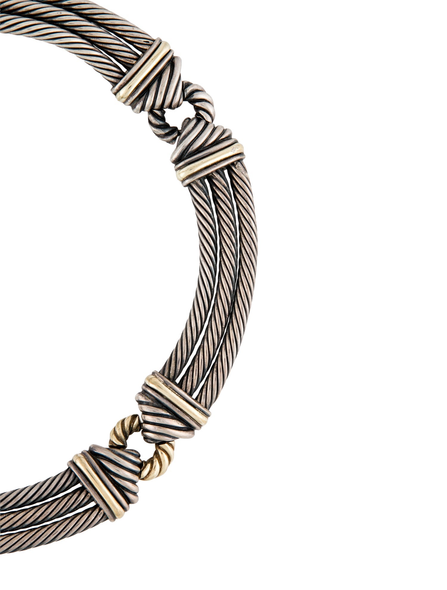 David Yurman Two-Tone Triple Cable Collar Necklace
