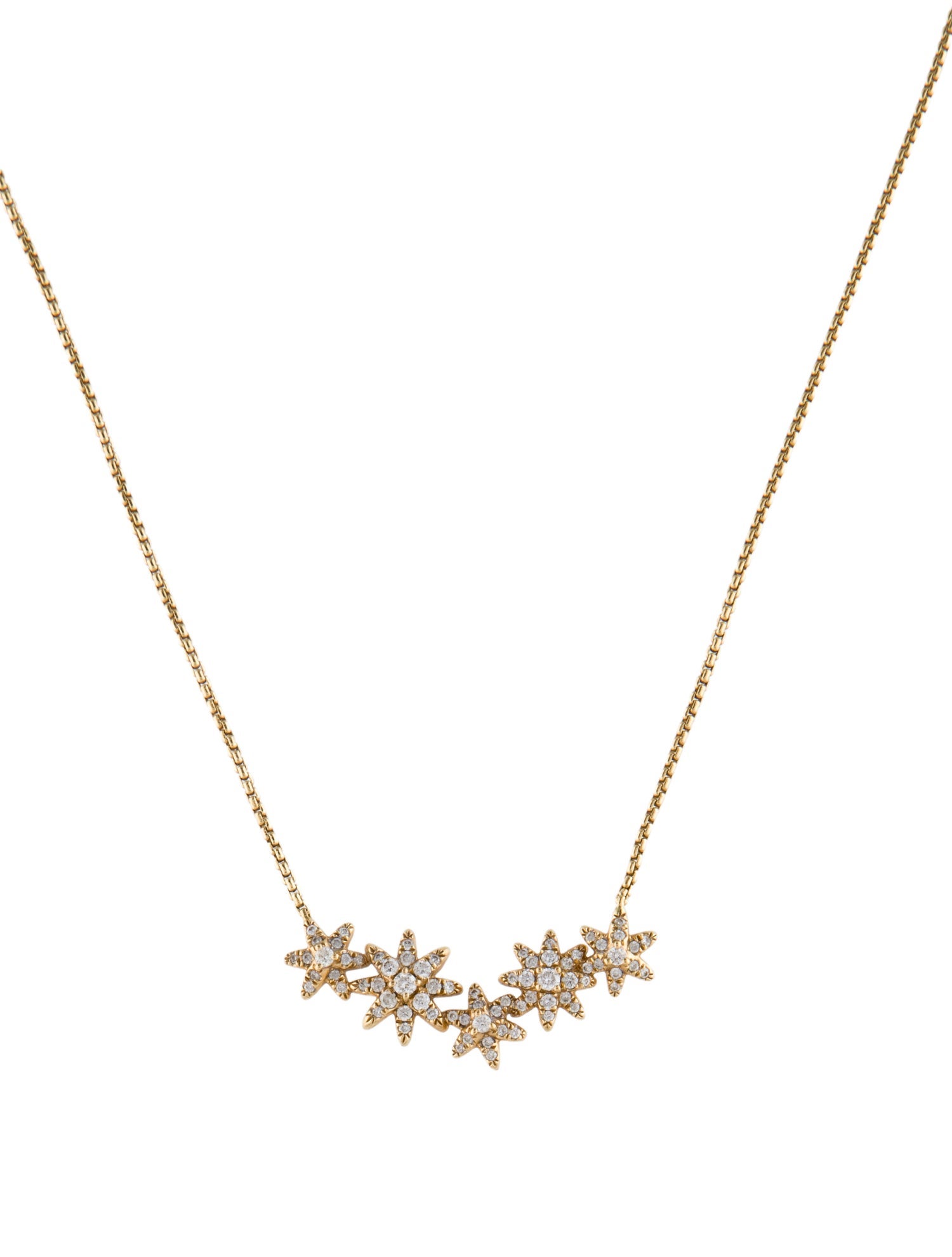 David Yurman 18K Diamond Starburst Cluster Necklace