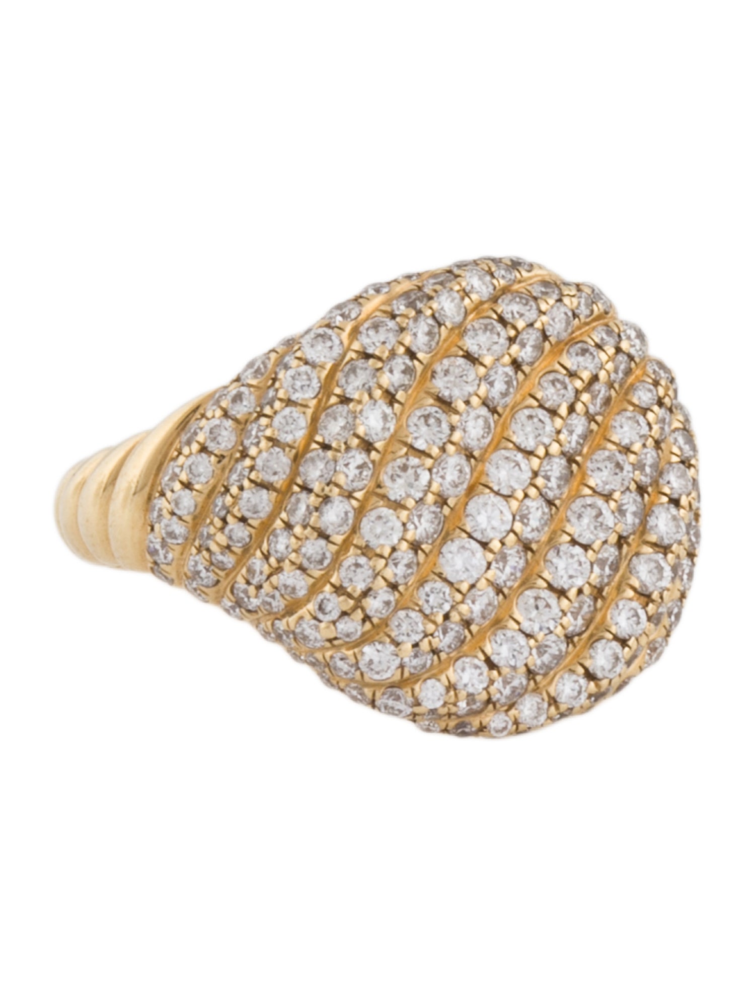 David Yurman 18K Diamond Sculpted Cable Ring