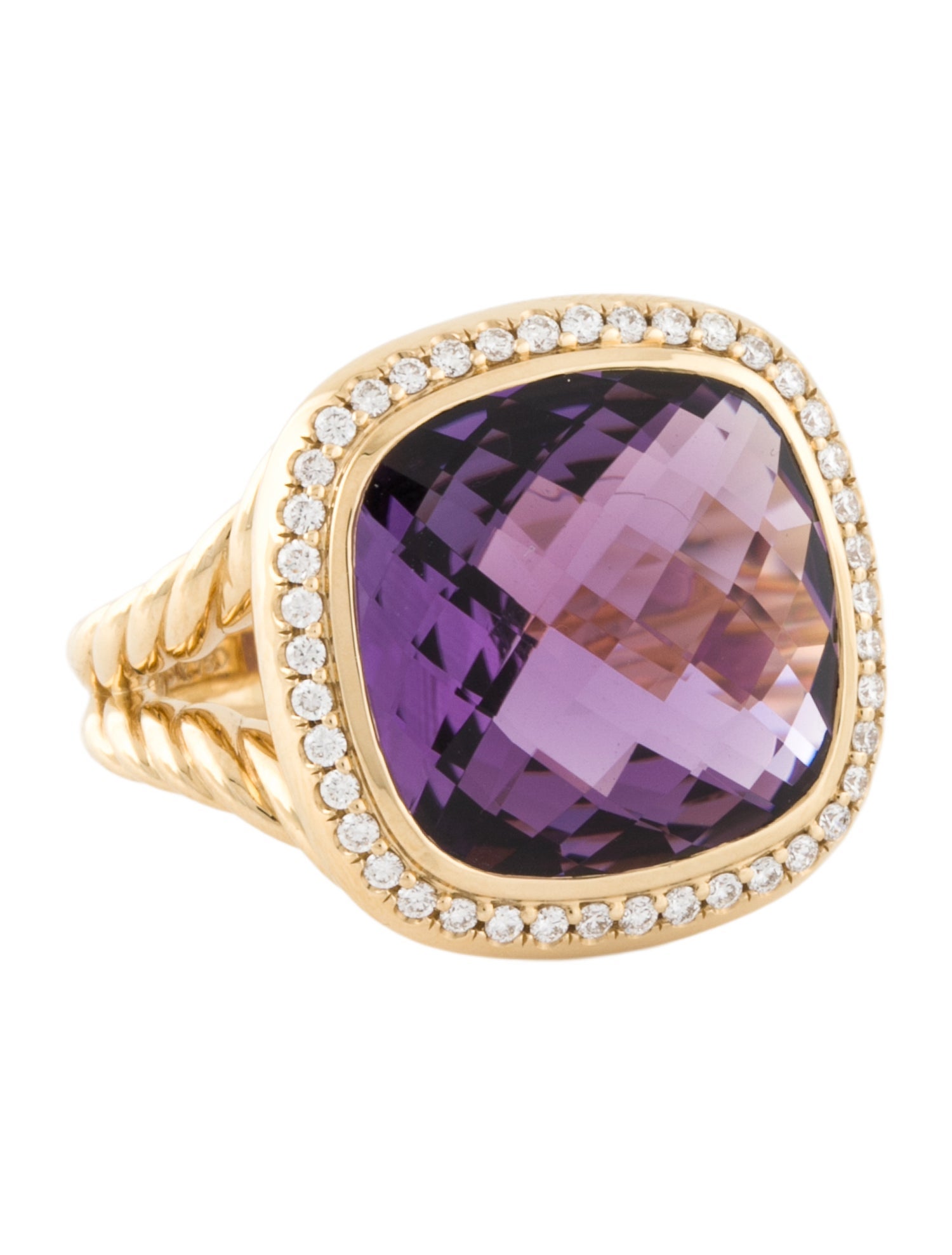 David Yurman 18K Amethyst & Diamond Albion Ring