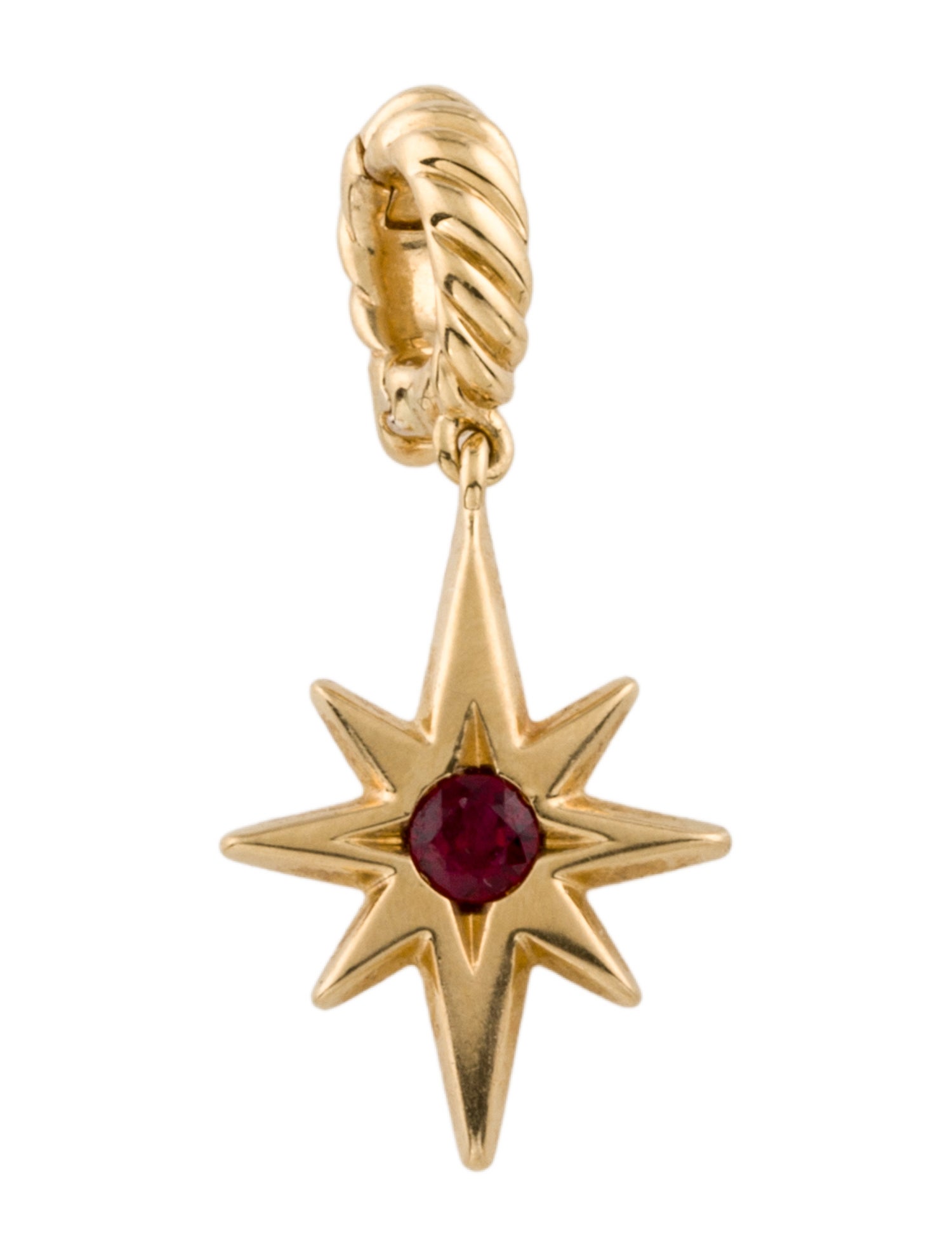 David Yurman 18K Ruby North Star Birthstone Charm