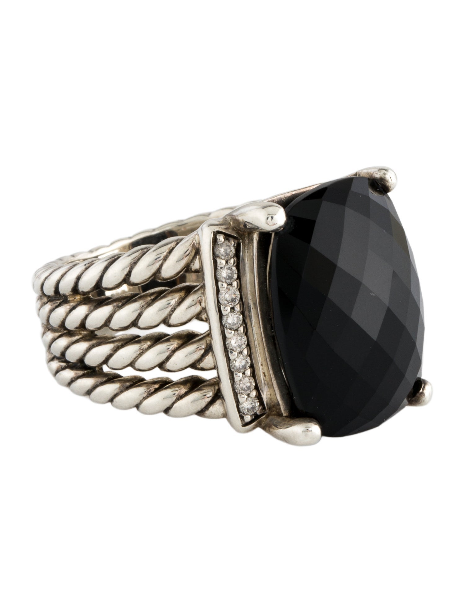 David Yurman Onyx & Diamond Wheaton Ring