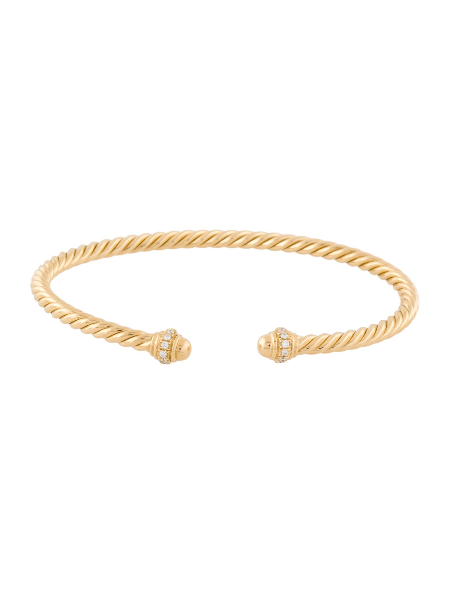 David Yurman 18K Diamond Classic Cablespira Cuff Bracelet